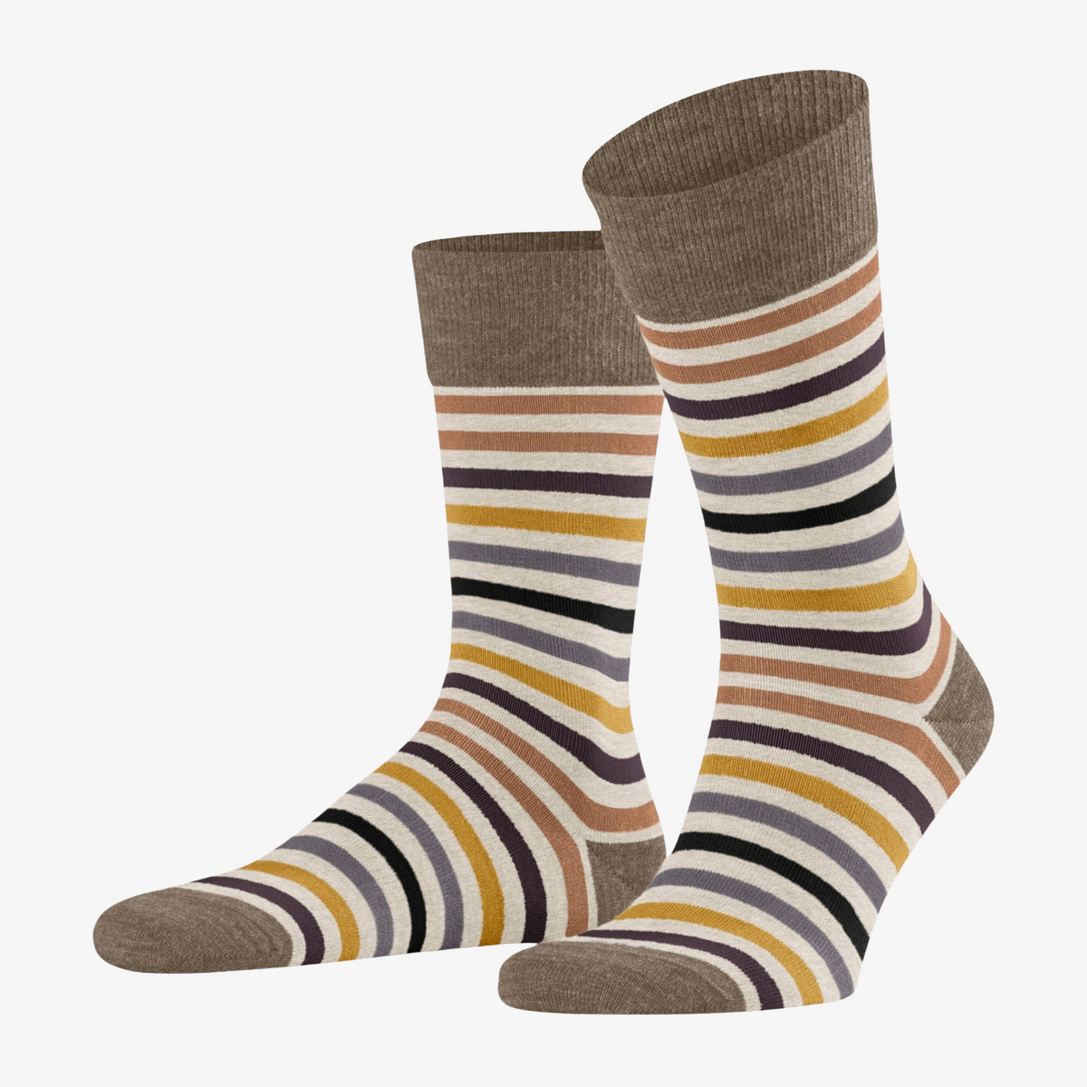 Falke Tinted Stripe Socks - Beige Melange