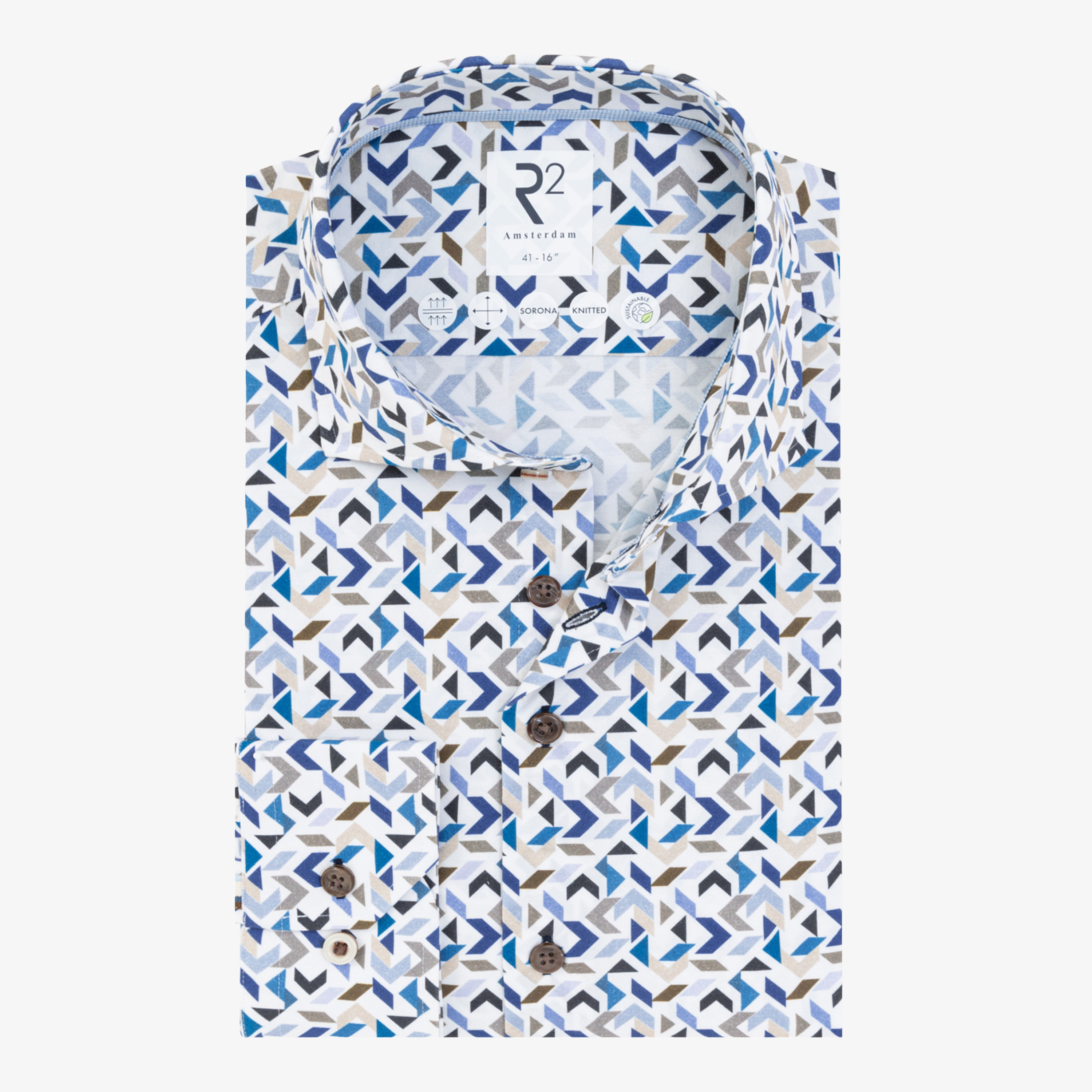 R2 Amsterdam Printed Jersey Shirt - Blue