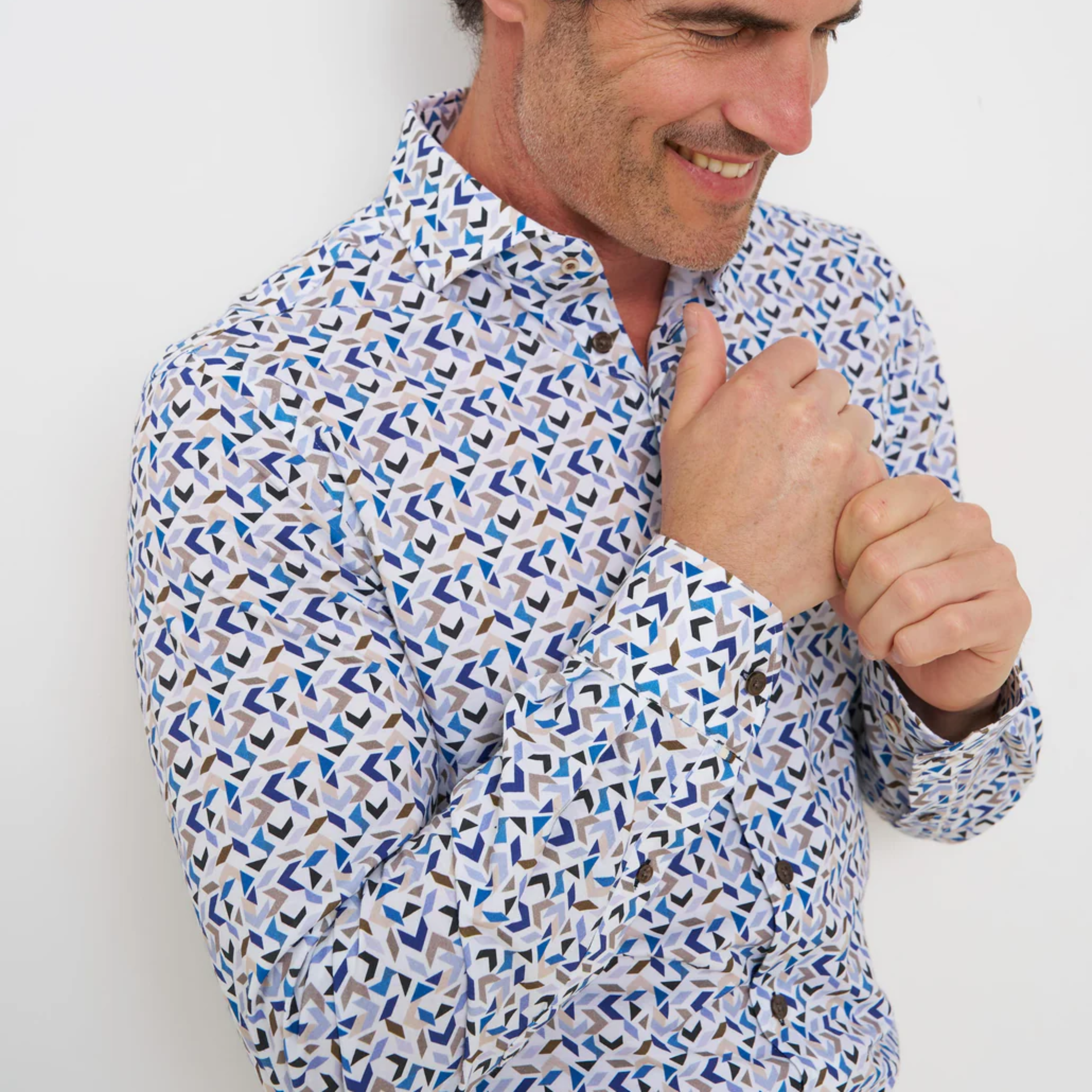 R2 Amsterdam Printed Jersey Shirt - Blue