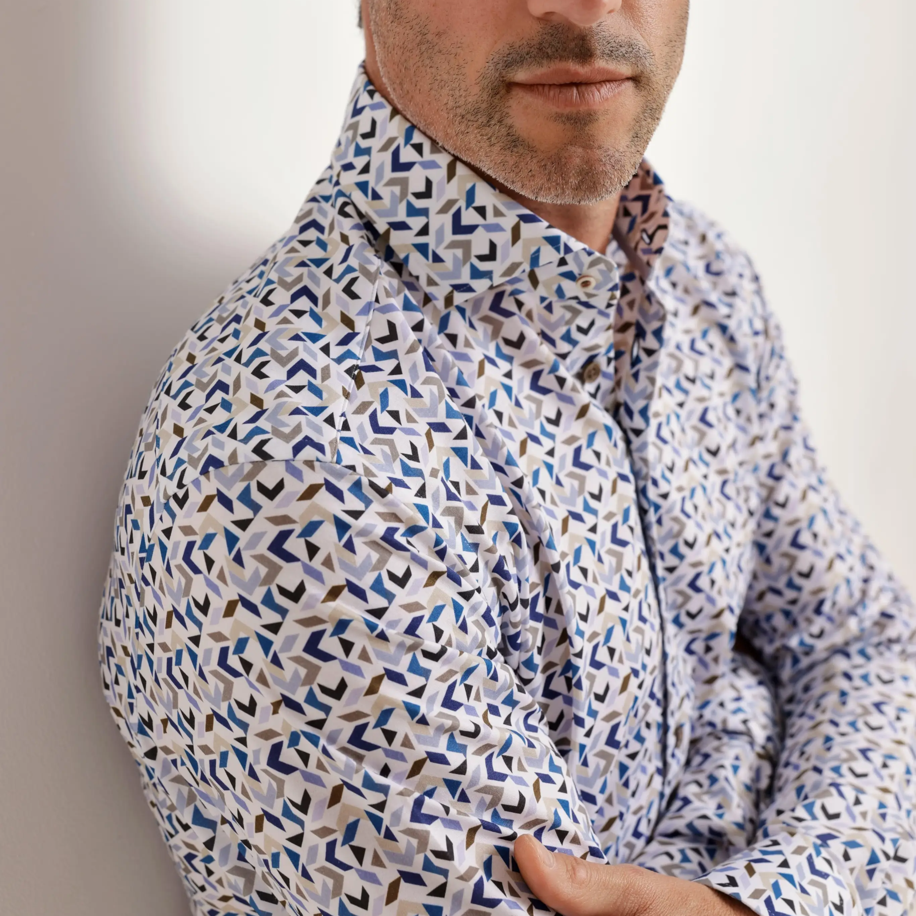 R2 Amsterdam Printed Jersey Shirt - Blue