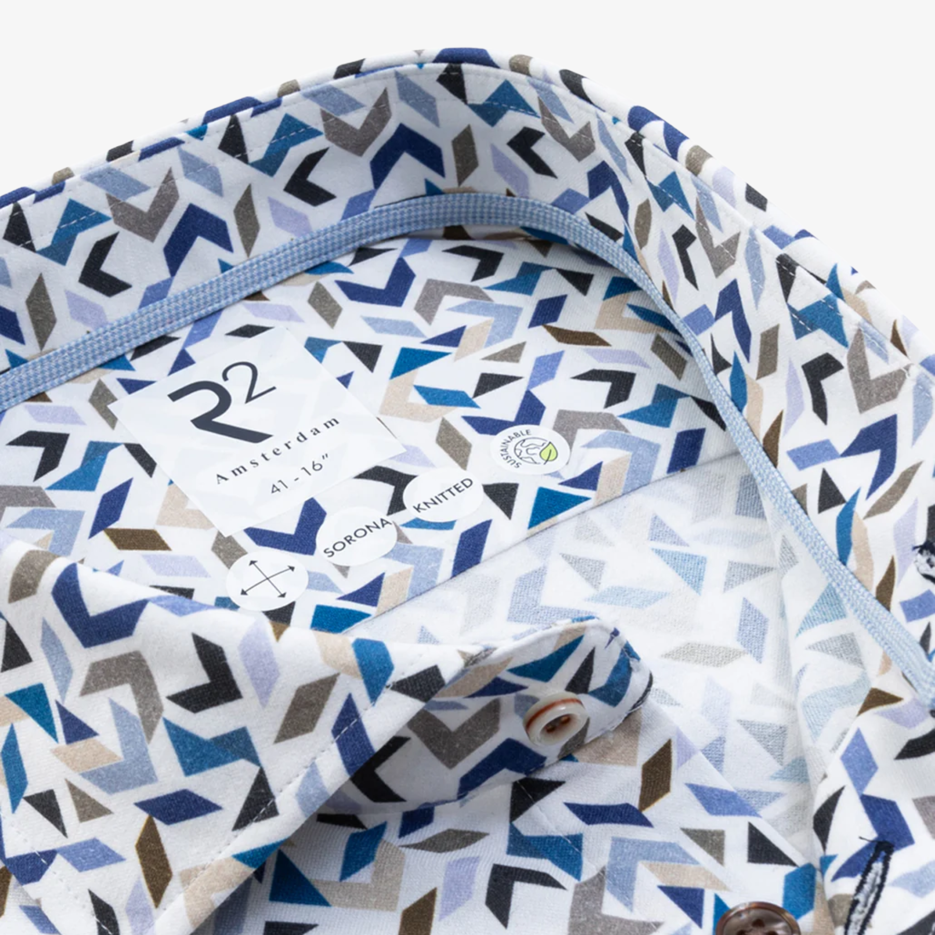 R2 Amsterdam Printed Jersey Shirt - Blue