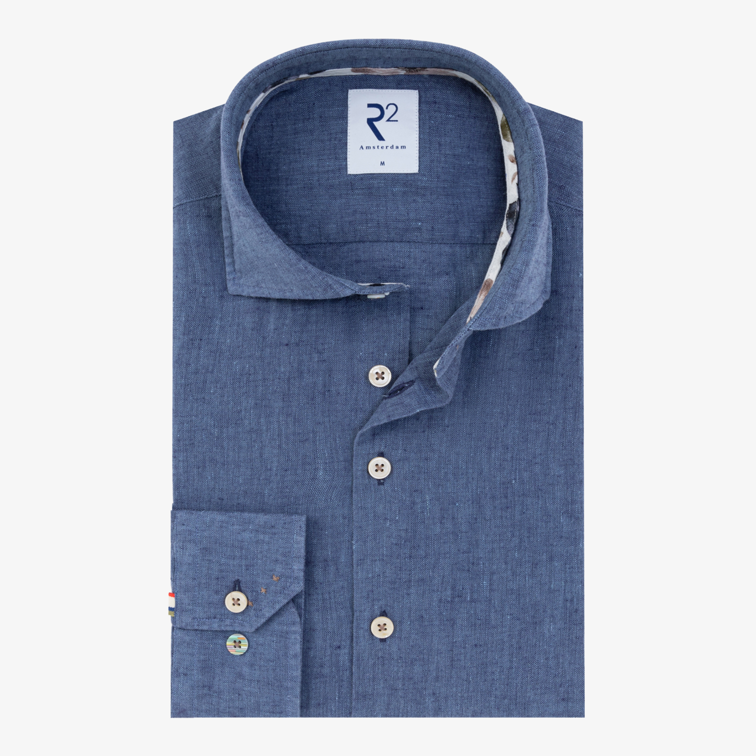 R2 Amsterdam Linen Blend Shirt - Denim Blue