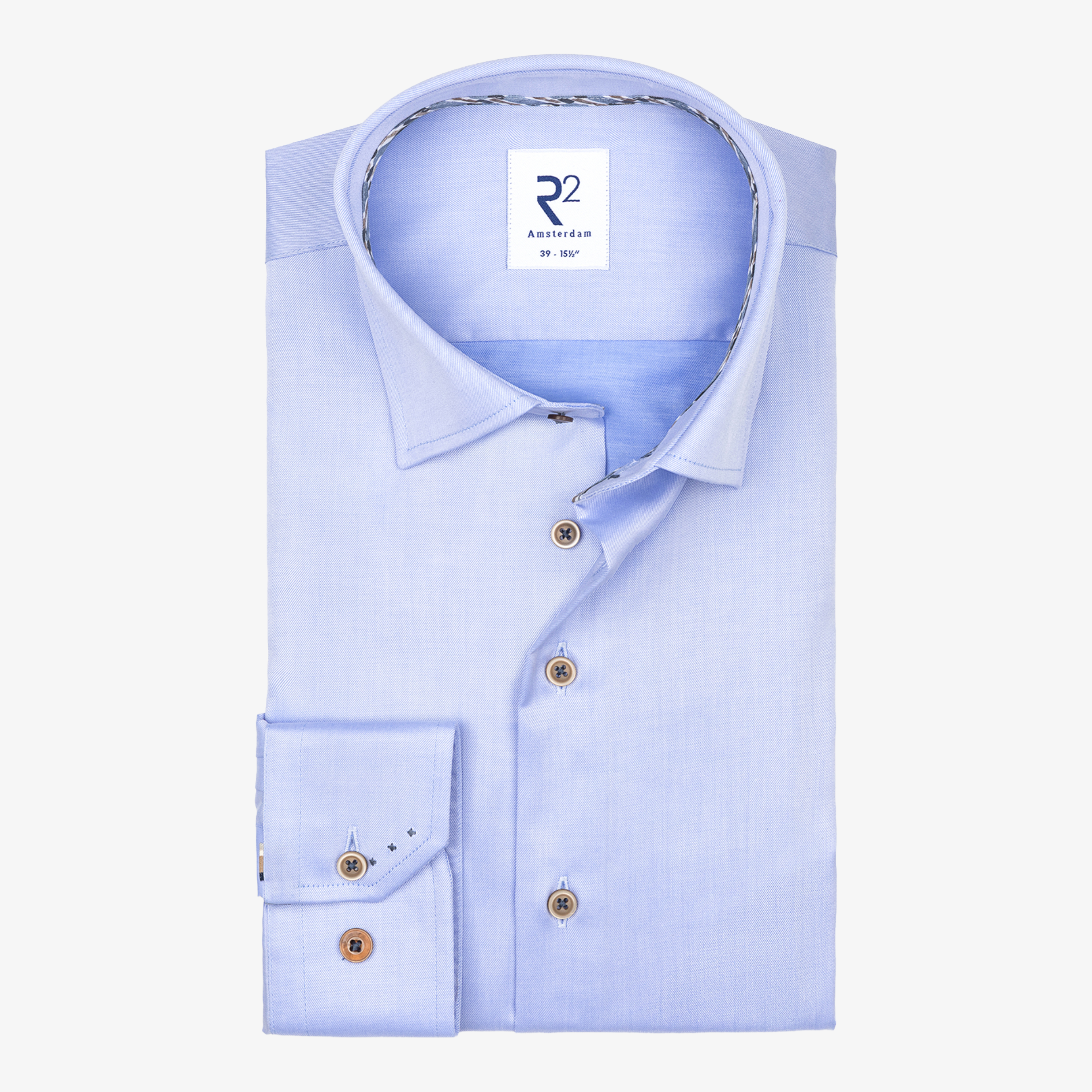 R2 Amsterdam Organic 2 Ply Cotton Shirt - Light Blue