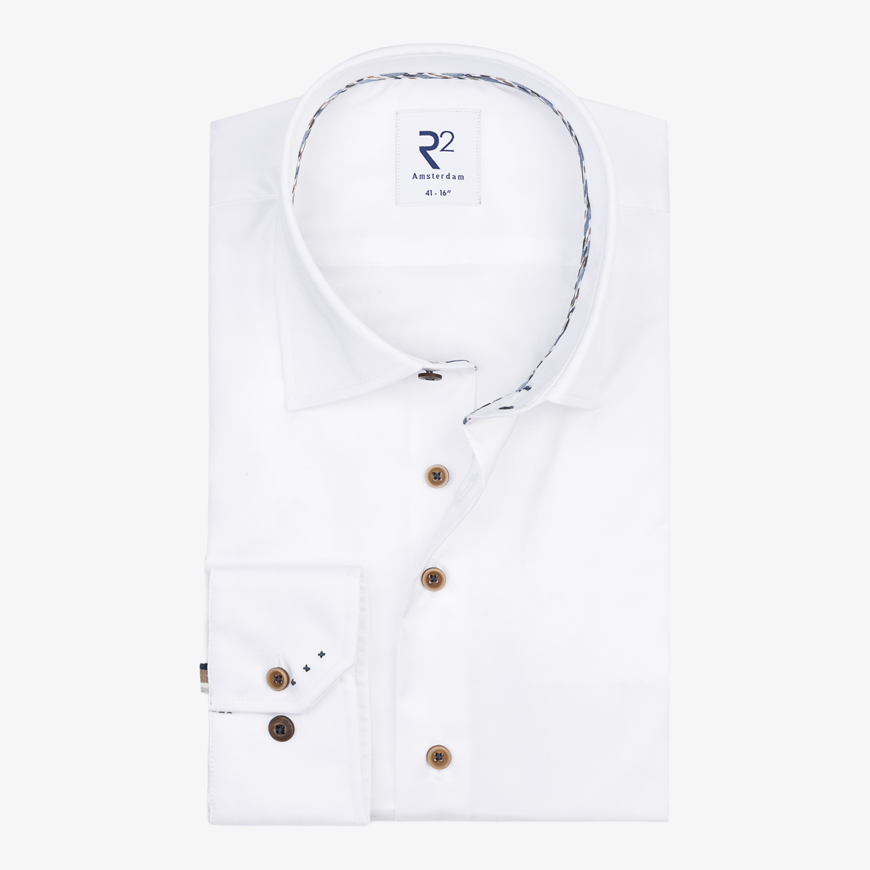 R2 Amsterdam Organic 2 Ply Cotton Shirt - White