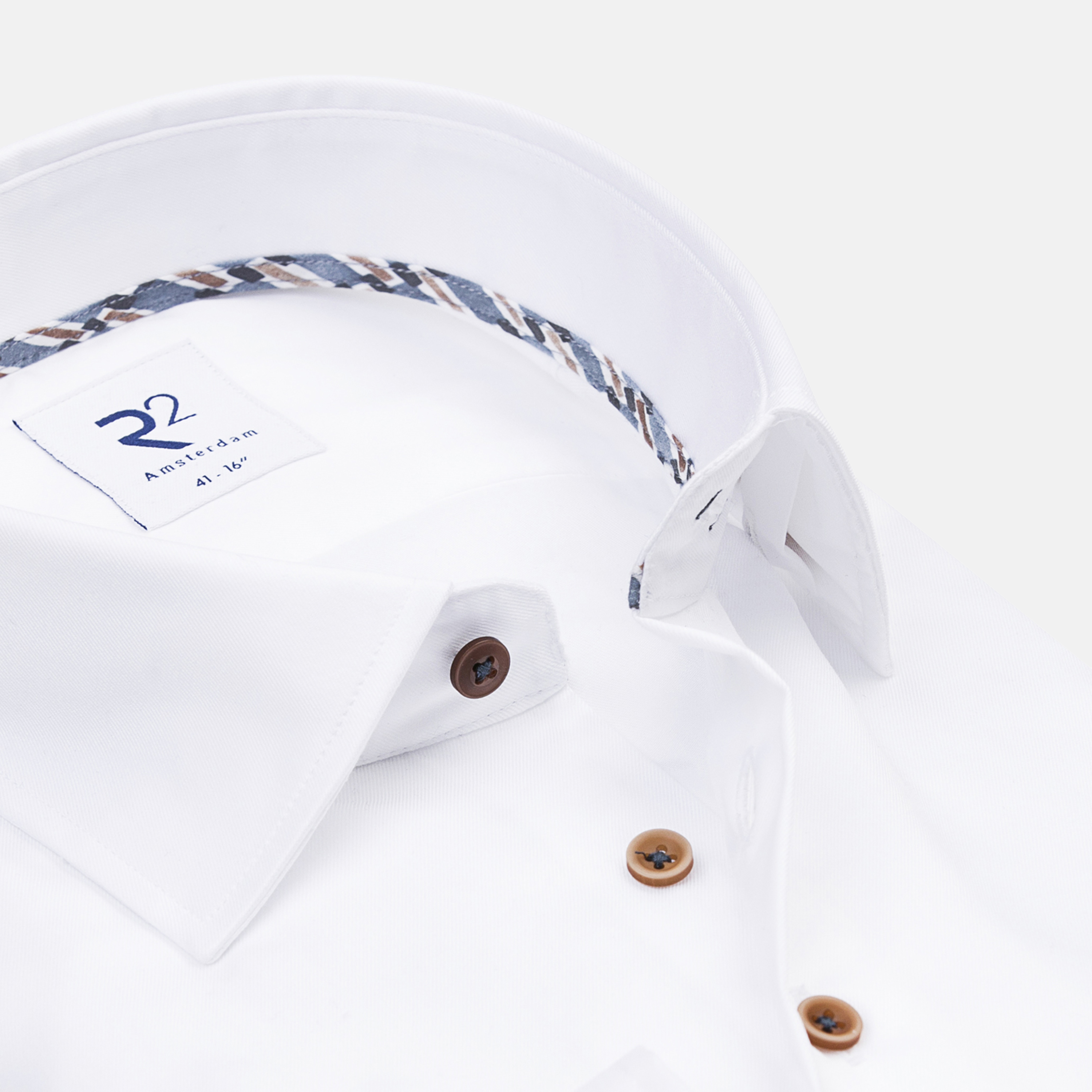 R2 Amsterdam Organic 2 Ply Cotton Shirt - White