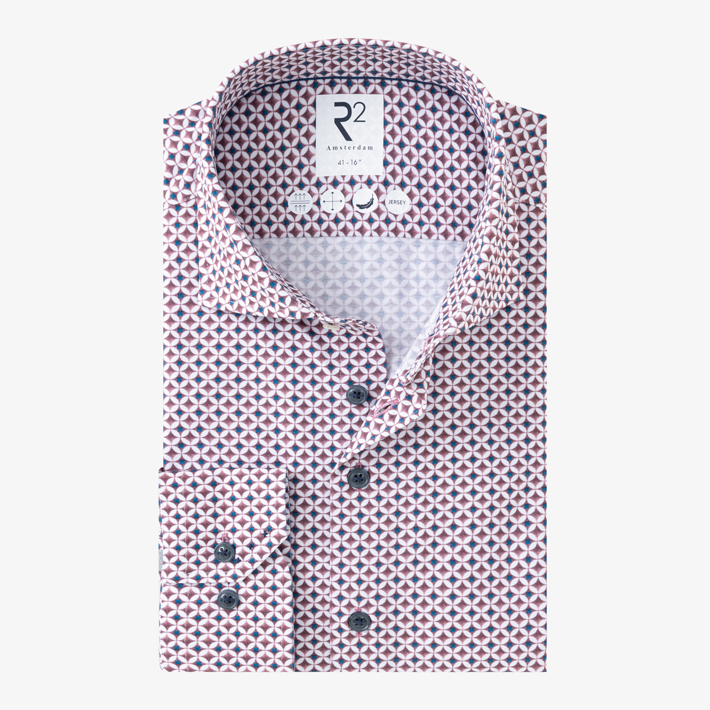 R2 Amsterdam Printed Jersey Shirt - Mauve