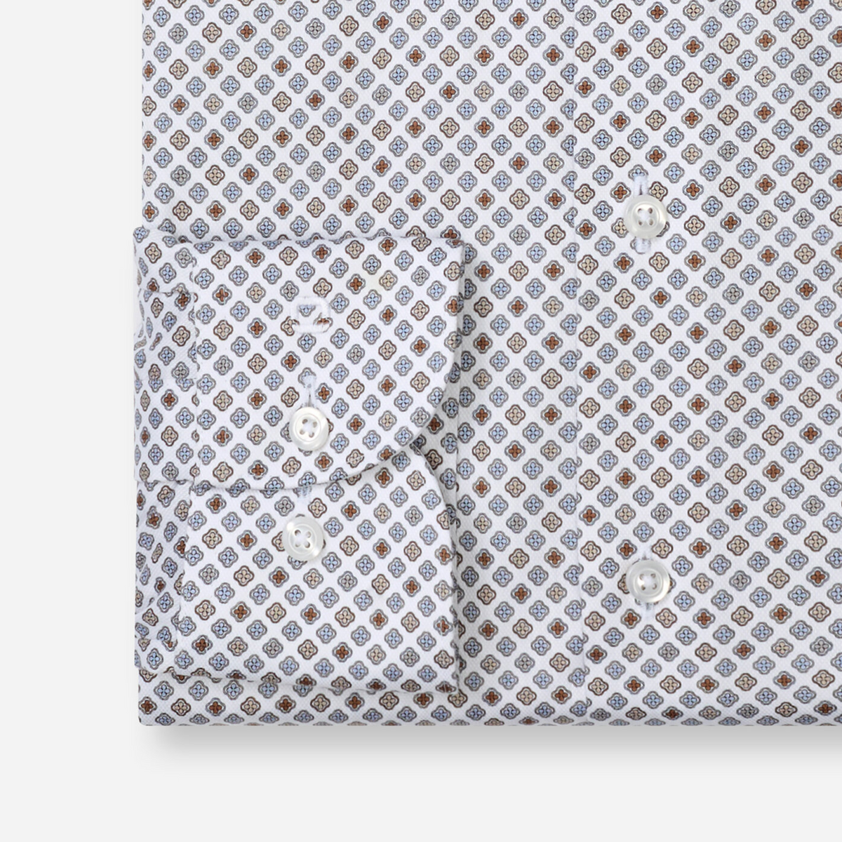 Olymp Luxor Modern Fit Printed Shirt - Silver Grey