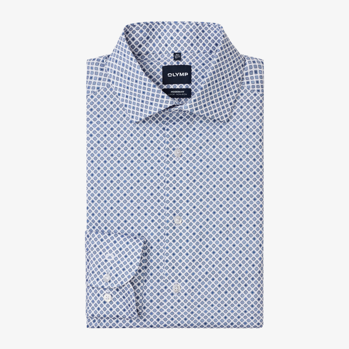 Olymp Luxor Modern Fit Printed Shirt - White