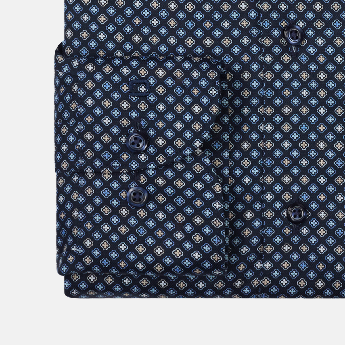 Olymp Luxor Modern Fit Printed Shirt - Navy