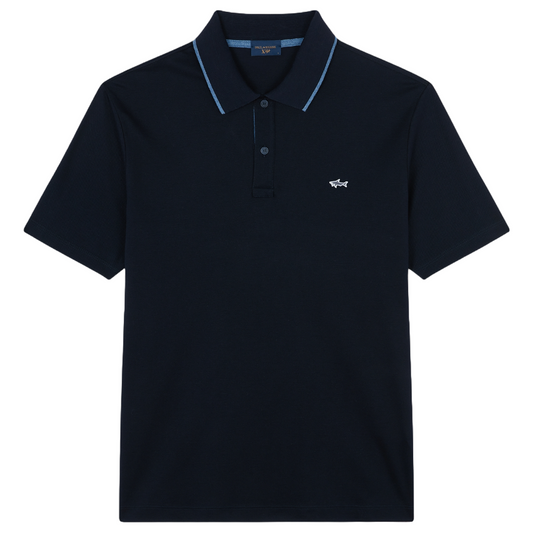 Paul & Shark Cotton Tencel Pique Polo - Navy