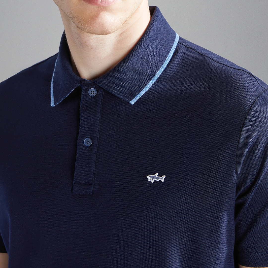 Paul & Shark Cotton Tencel Pique Polo - Navy