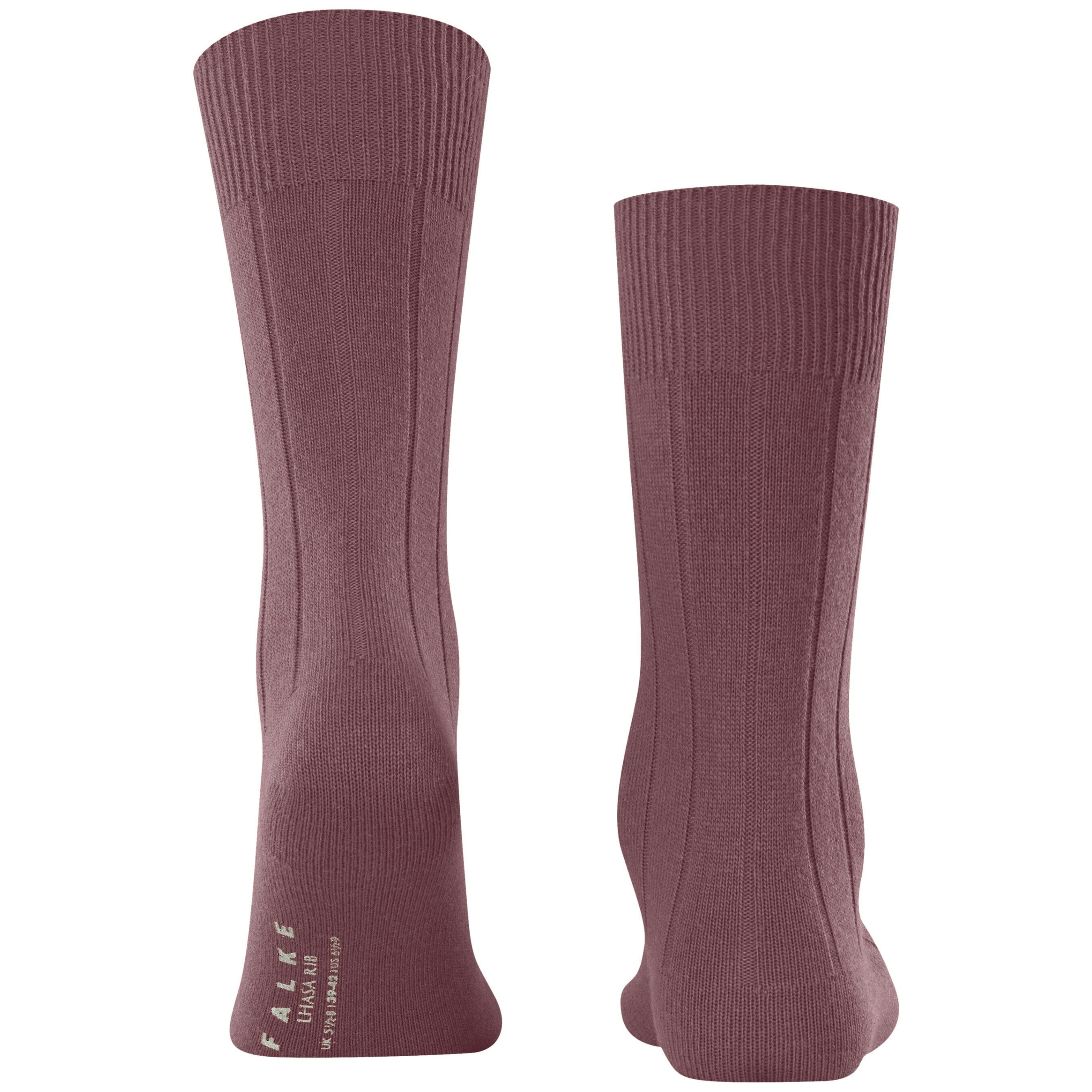 Falke Lhasa Rib Wool-Cashmere Socks - Roan Rouge