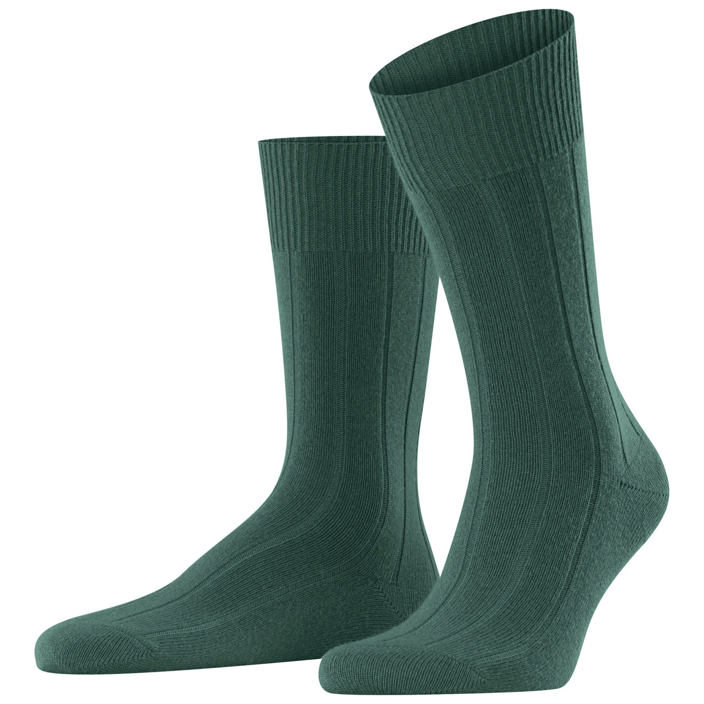 Falke Lhasa Rib Merino Wool-Cashmere Socks - Hunter Green