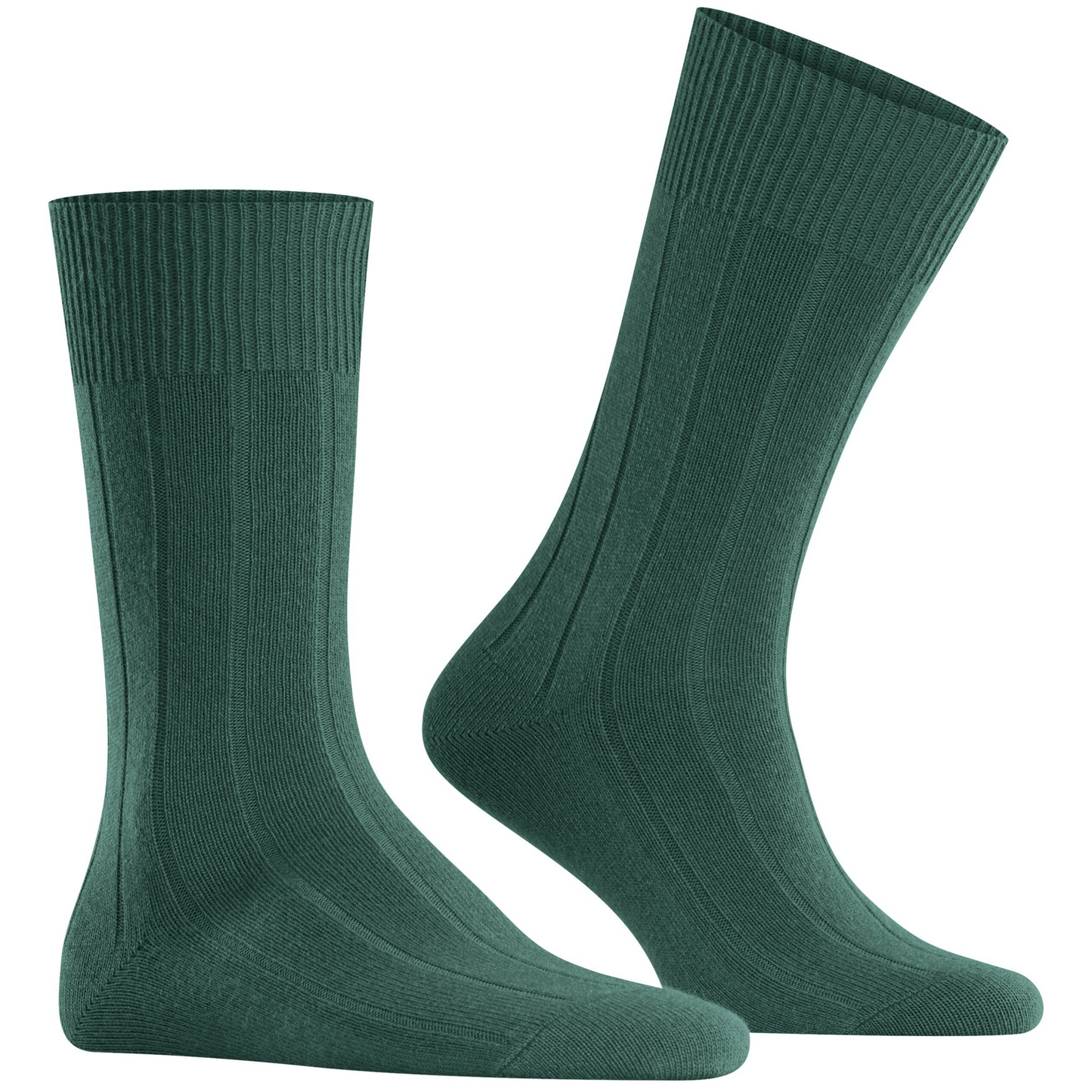 Falke Lhasa Rib Merino Wool-Cashmere Socks - Hunter Green