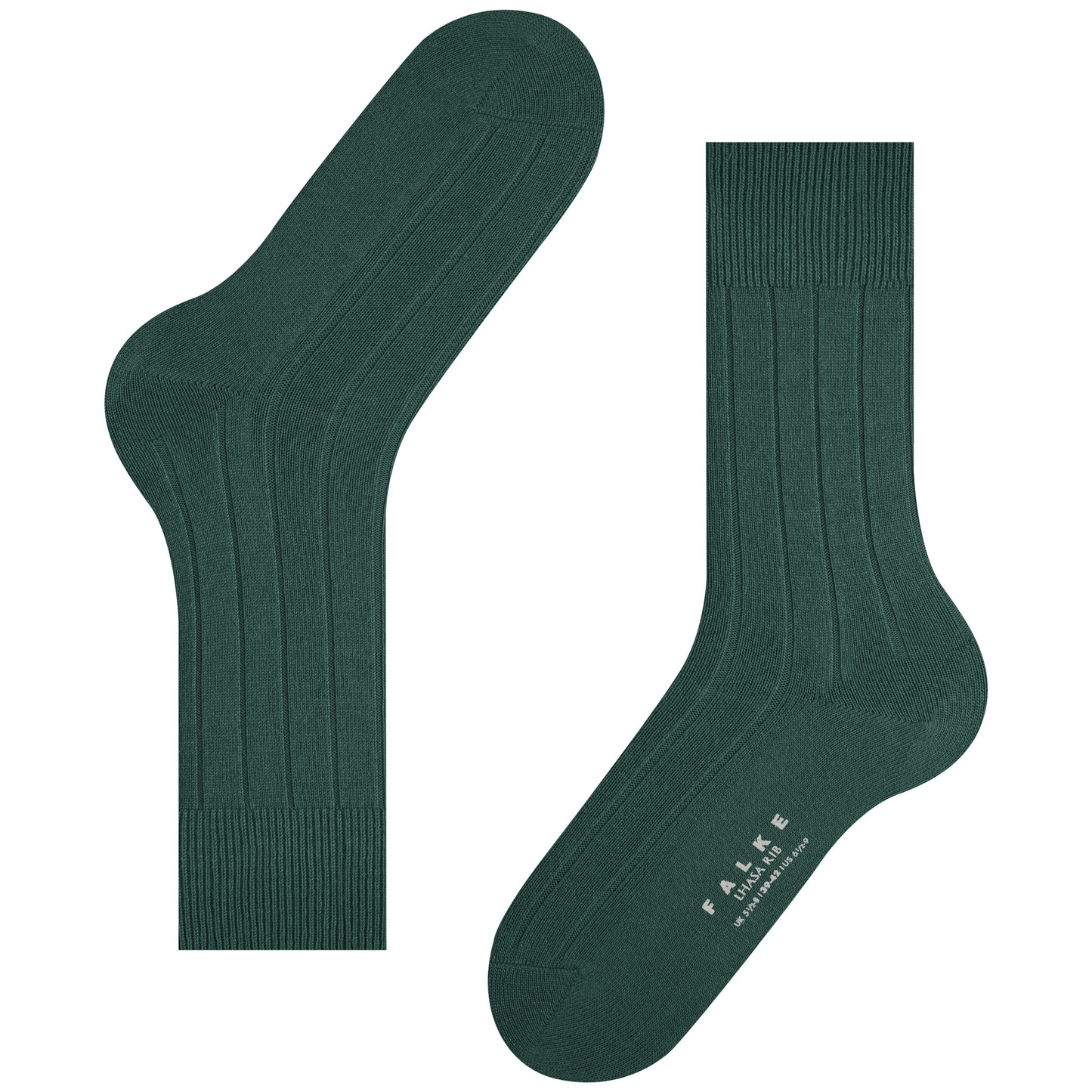 Falke Lhasa Rib Merino Wool-Cashmere Socks - Hunter Green