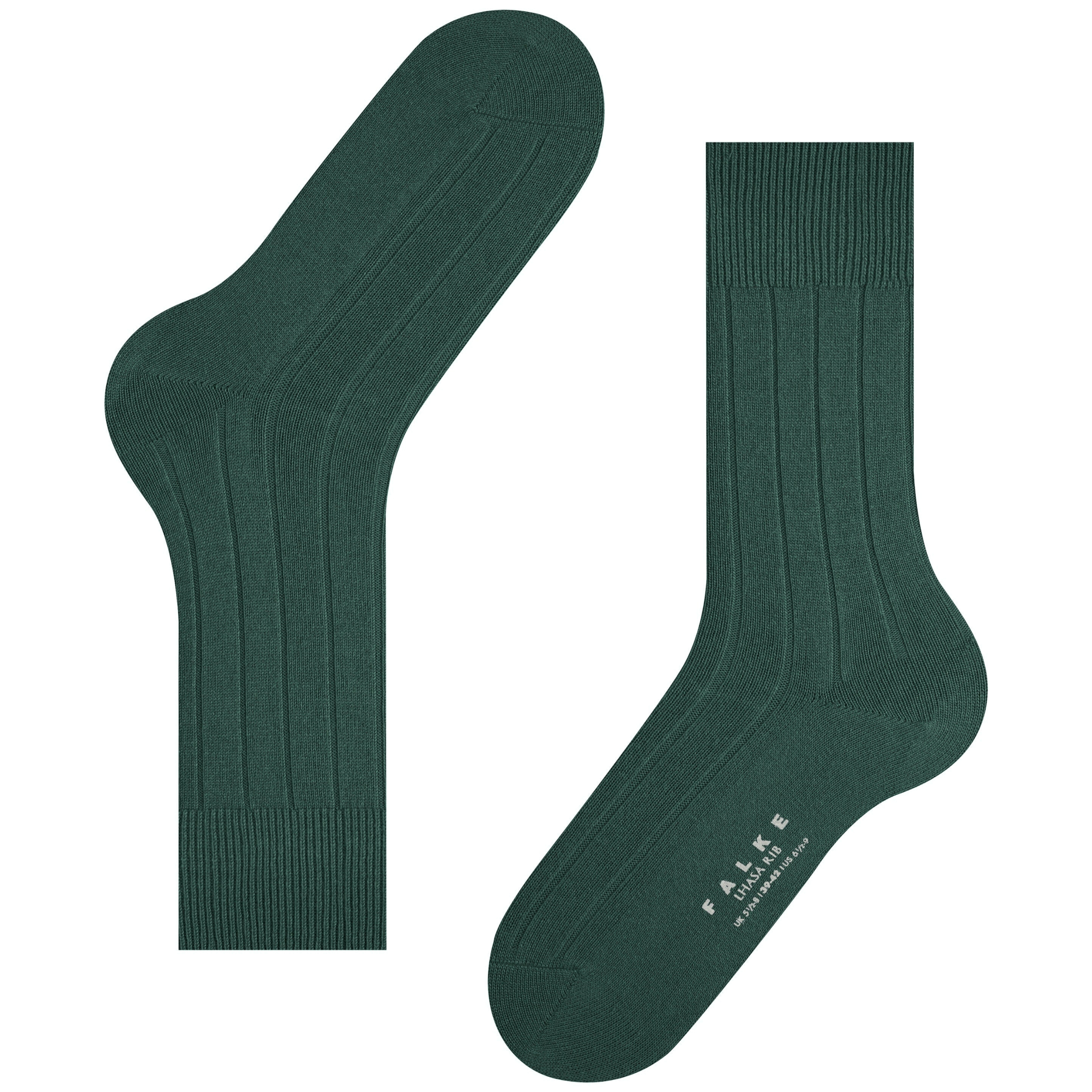 Falke Lhasa Rib Merino Wool-Cashmere Socks - Hunter Green