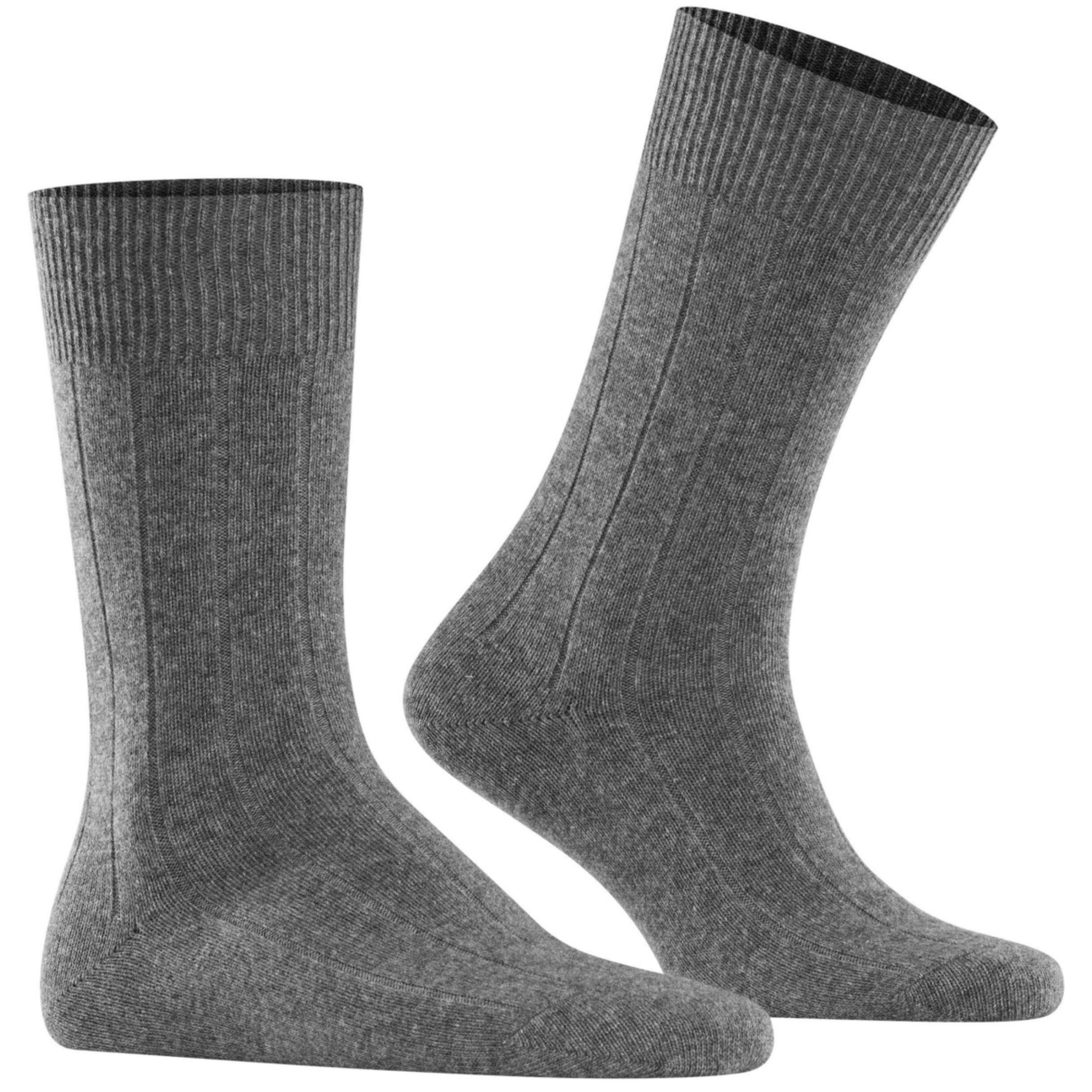 Falke Lhasa Rib Wool-Cashmere Socks - Light Grey