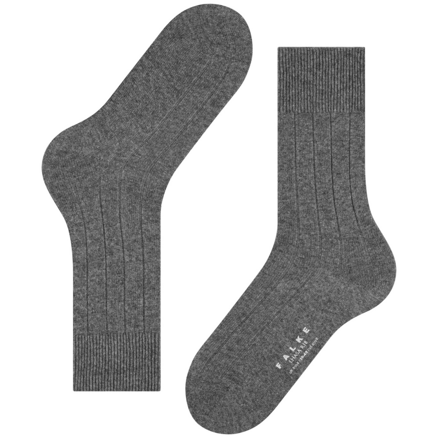 Falke Lhasa Rib Wool-Cashmere Socks - Light Grey