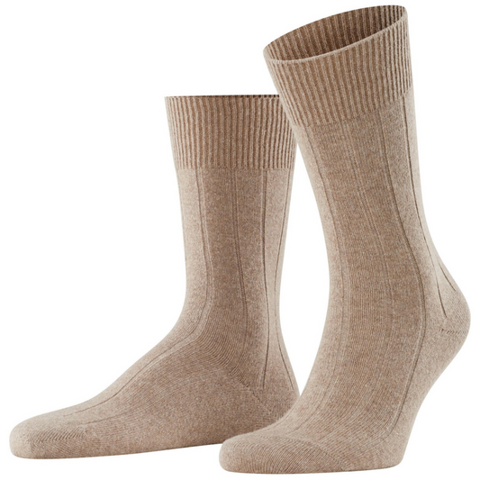 Falke Lhasa Rib Wool-Cashmere Socks - Nutmeg