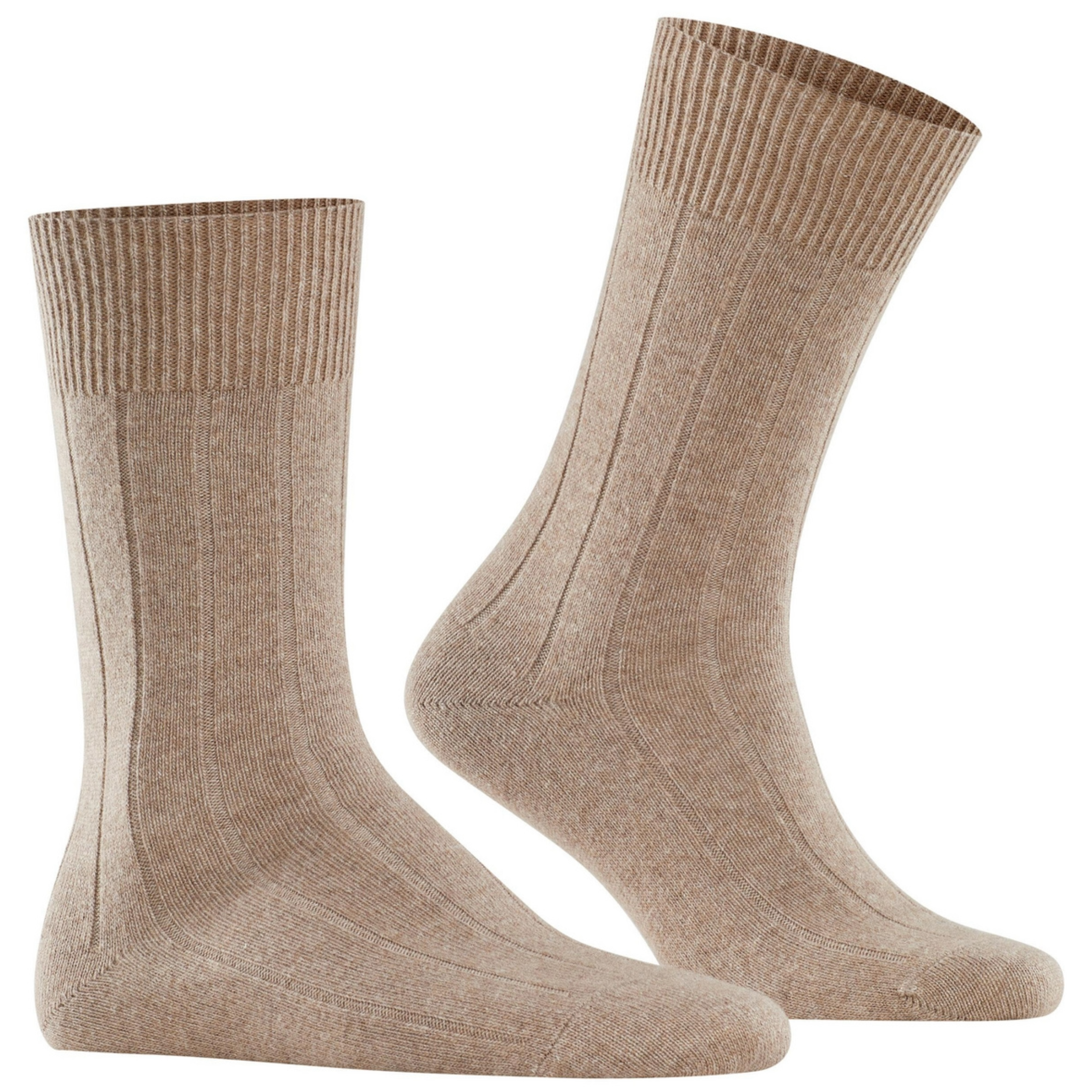 Falke Lhasa Rib Wool-Cashmere Socks - Nutmeg