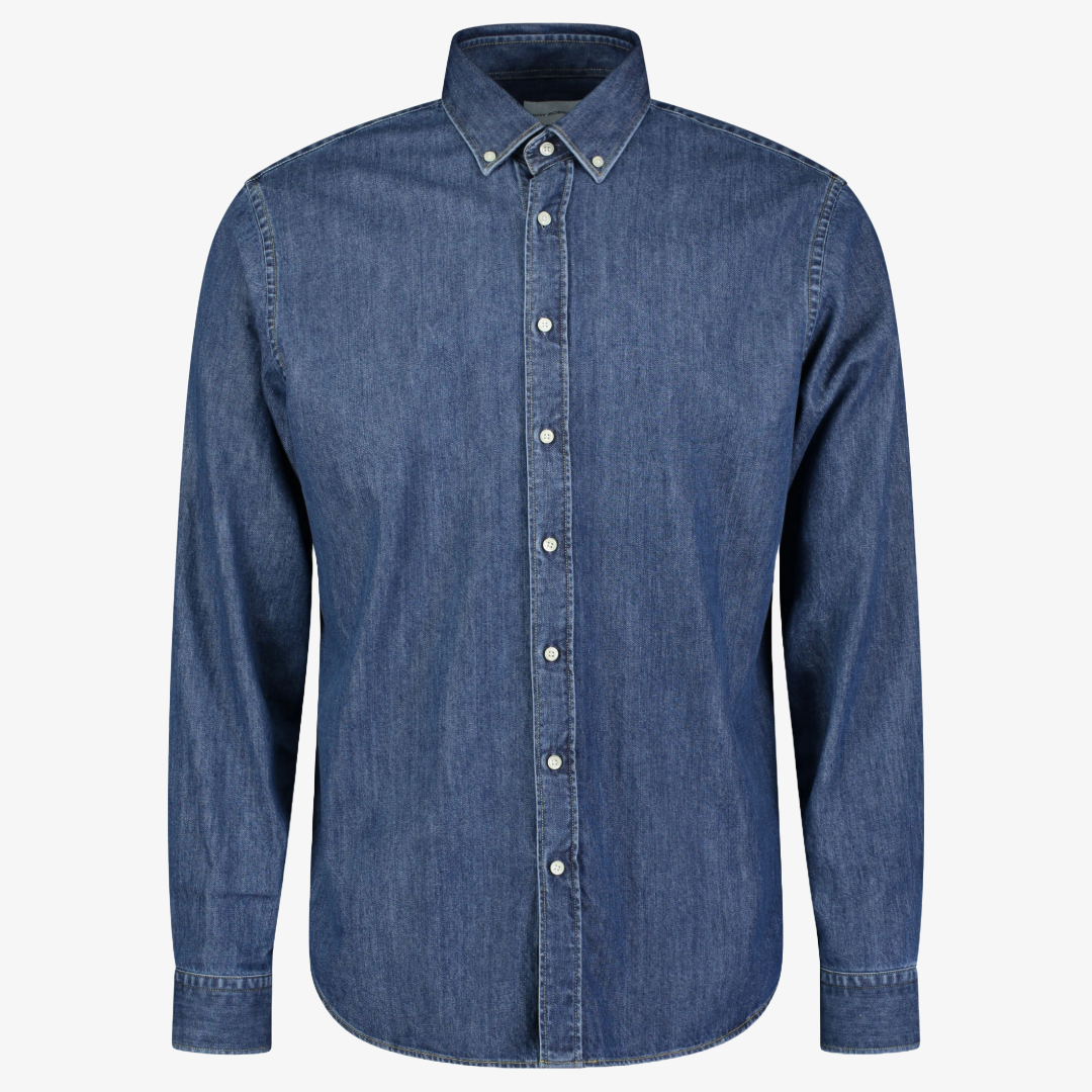 Roy Robson Regular Fit Cotton Denim Shirt - Navy