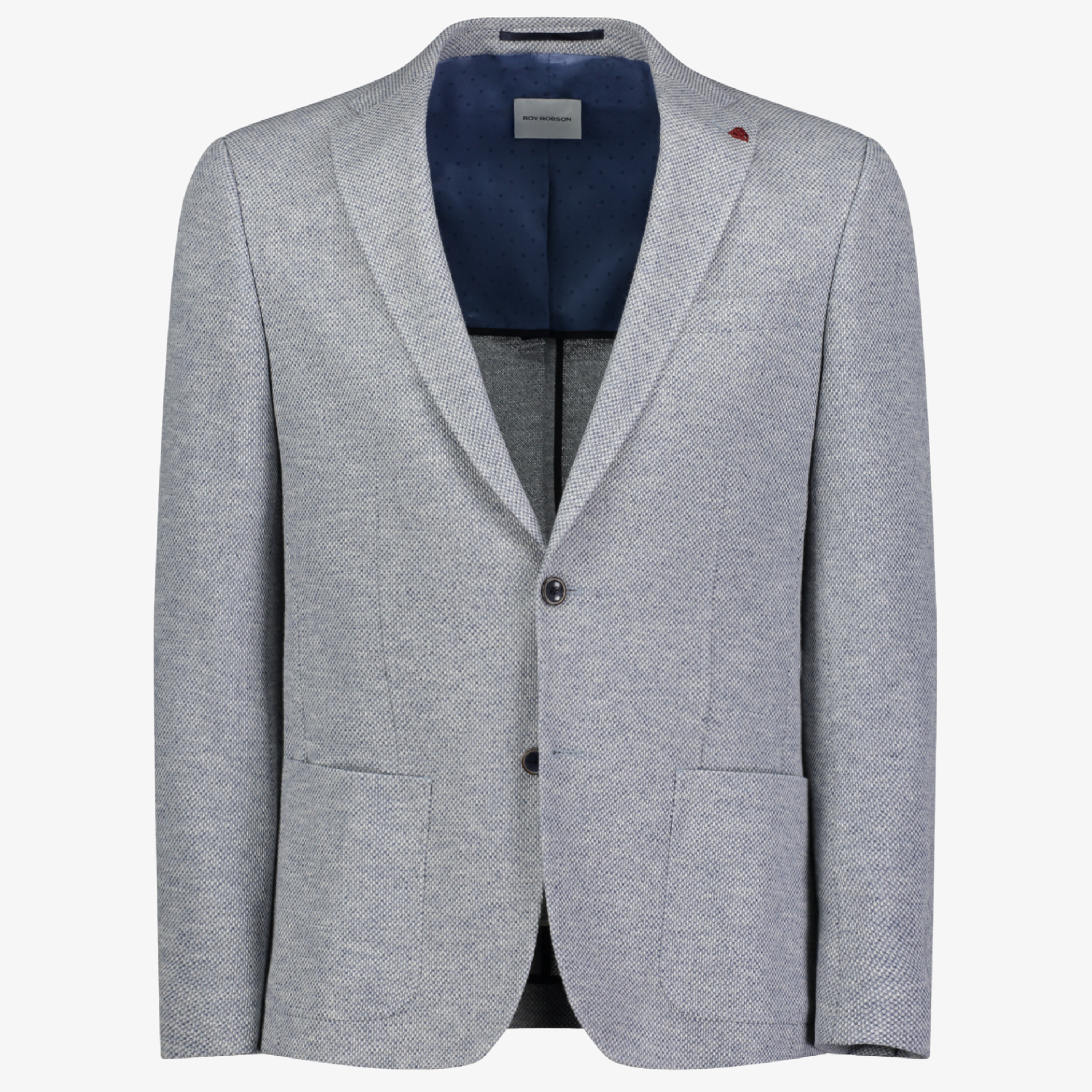 Roy Robson Regular Fit Knitted Jersey Jacket - Light Blue