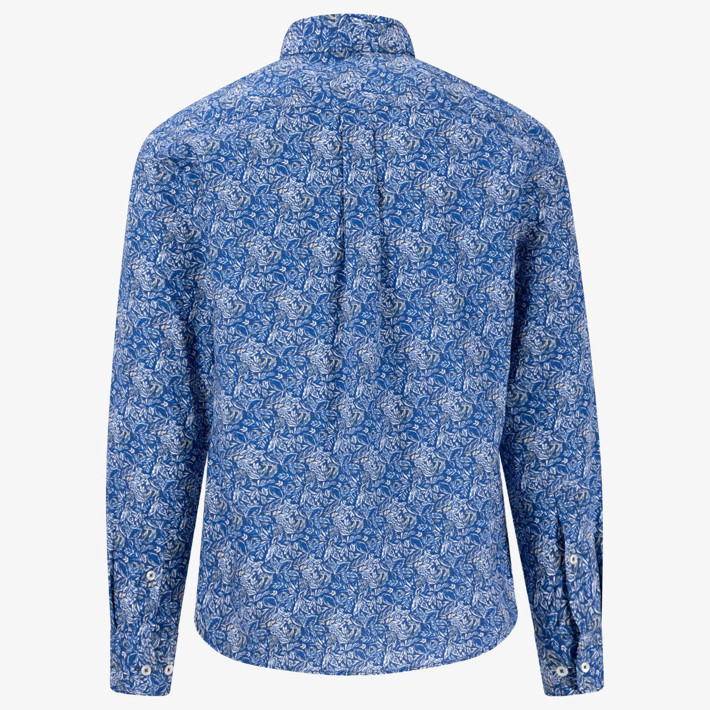 Fynch-Hatton Cotton Floral Print Shirt - Navy