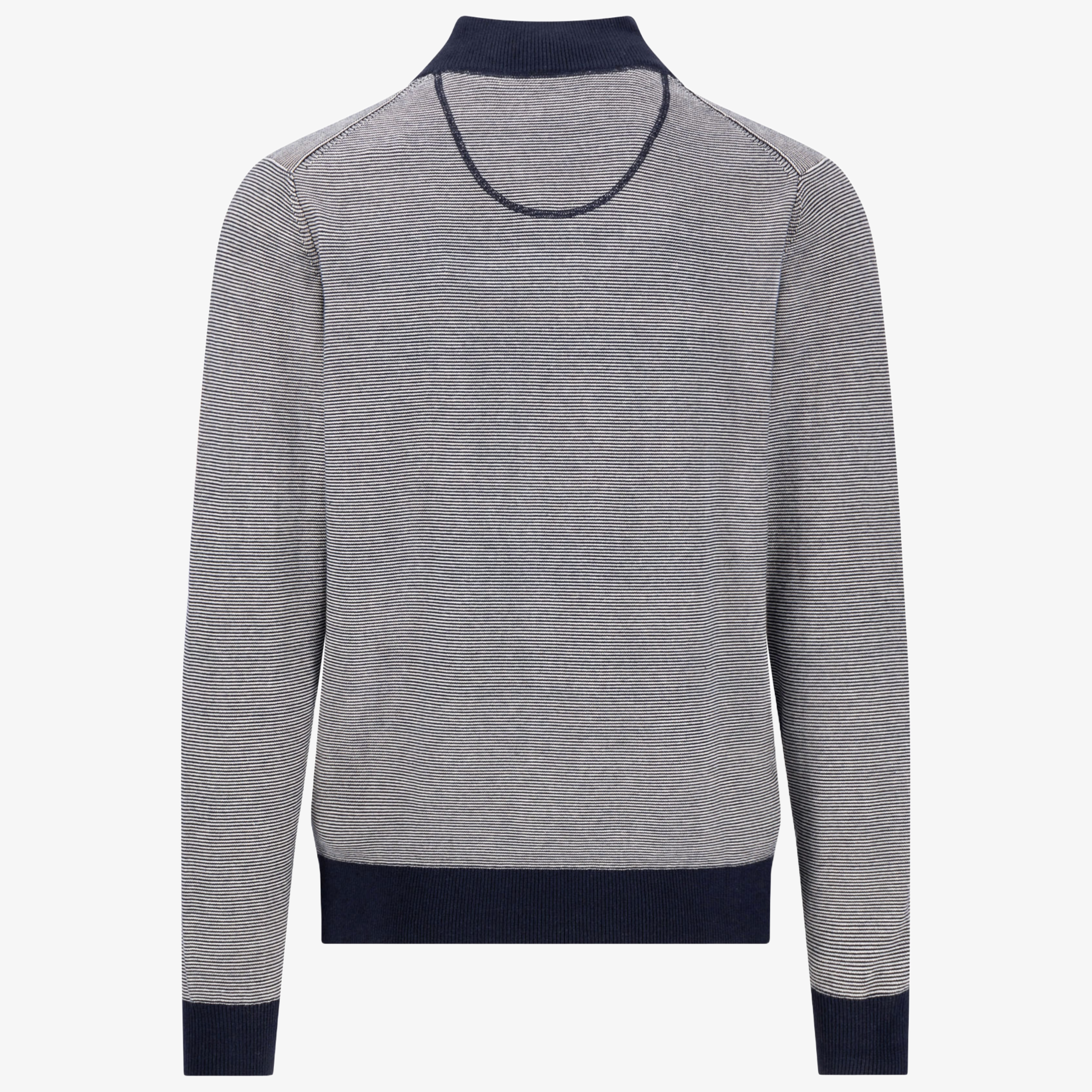 Fynch-Hatton Fine Stripes Half Zip Jumper - Navy