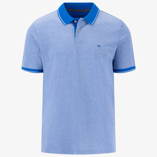 Fynch-Hatton 2 Tone Pique Polo Shirt - Strong Blue