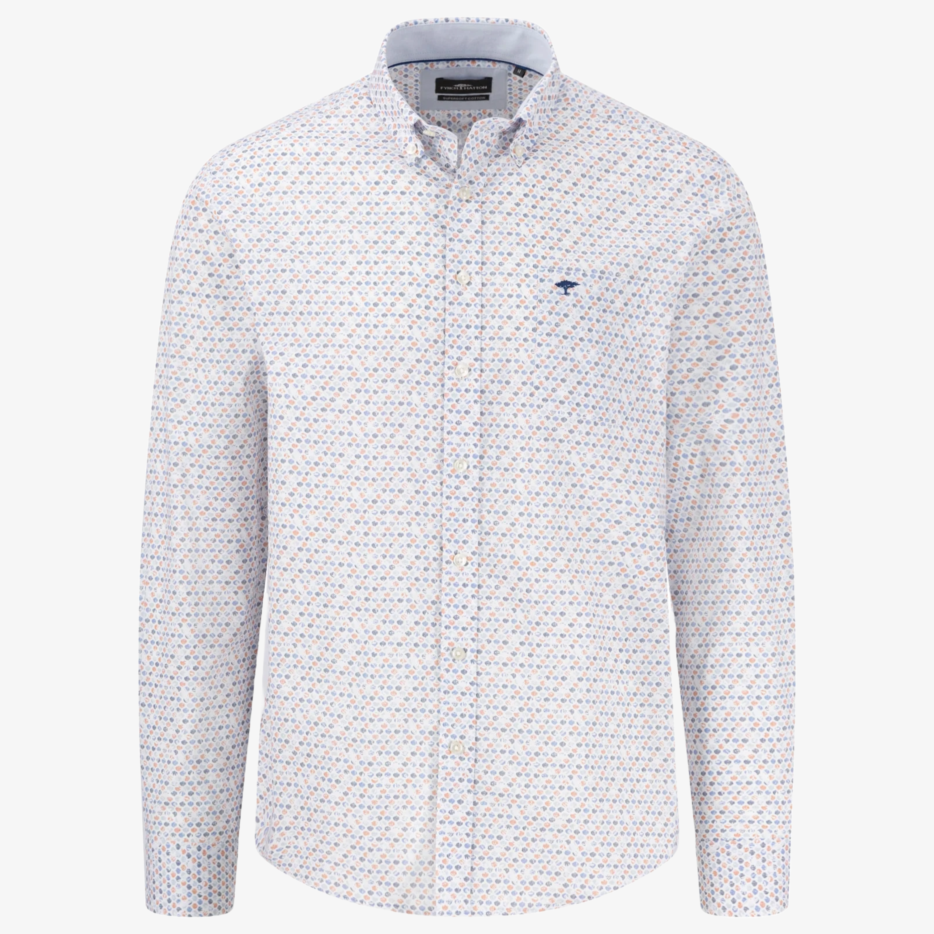 Fynch-Hatton Cotton Print Shirt - Sunny Orange
