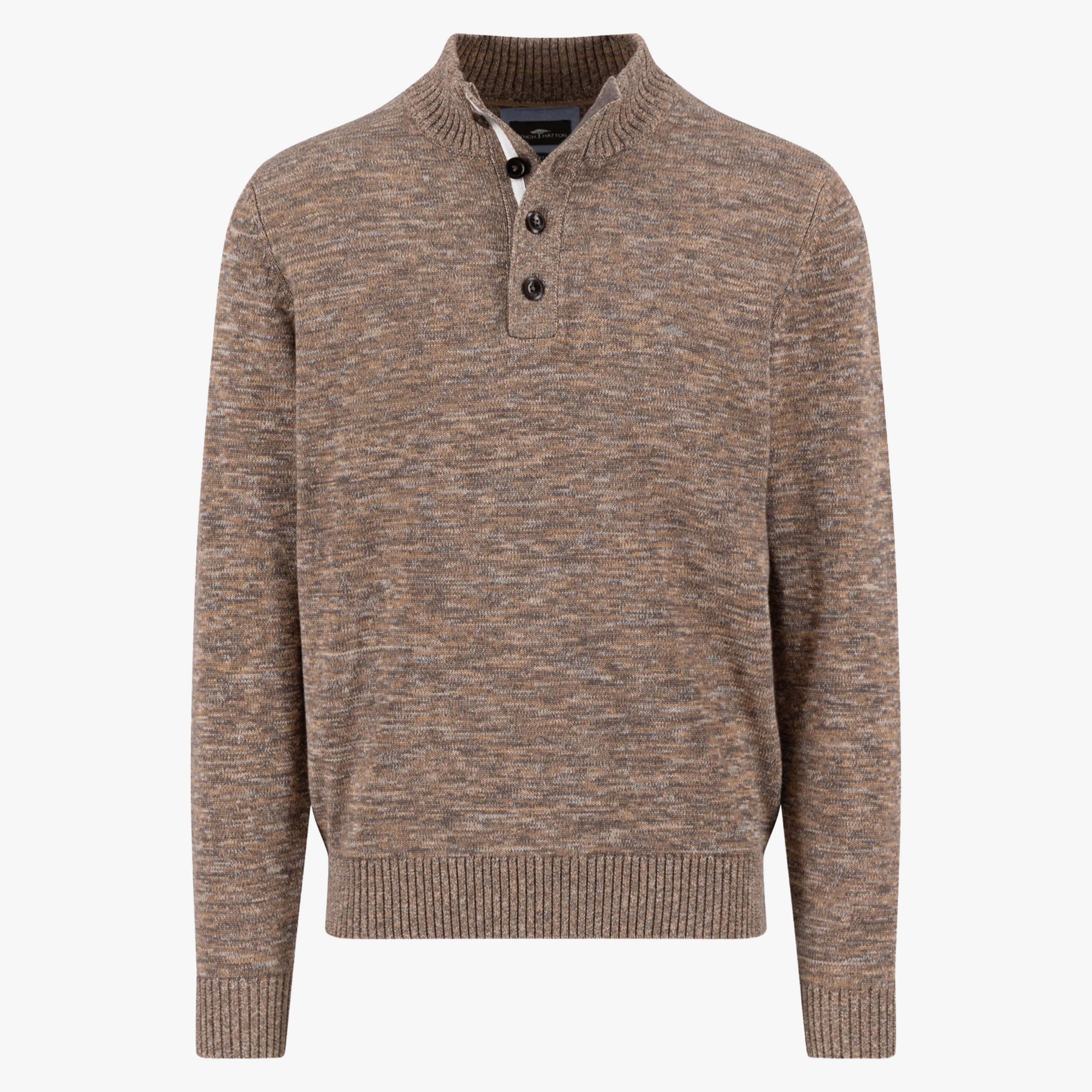 Fynch-Hatton 4 Button Knitted Jumper - Earth