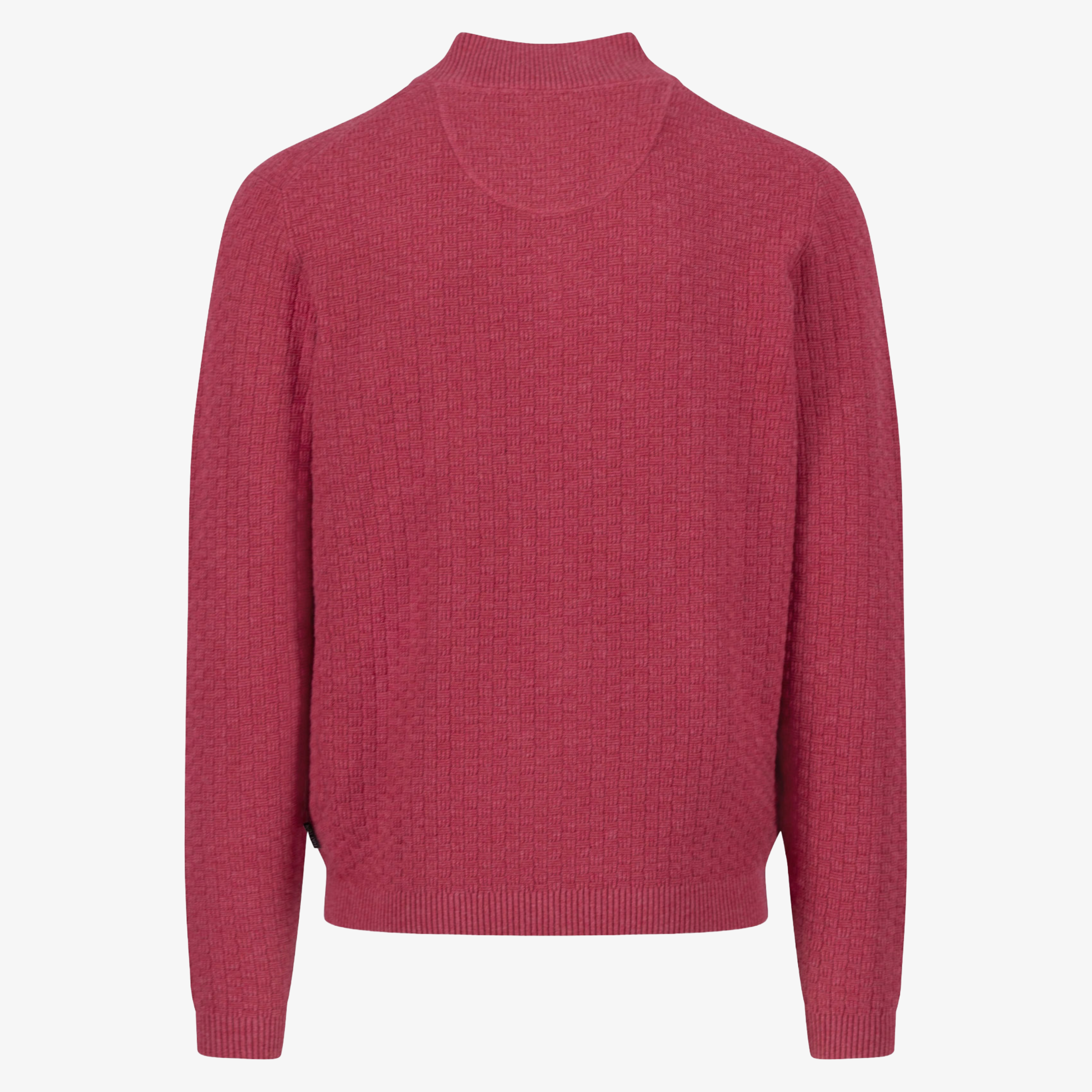 Fynch-Hatton Textured Half Zip Knitted Jumper - Berry