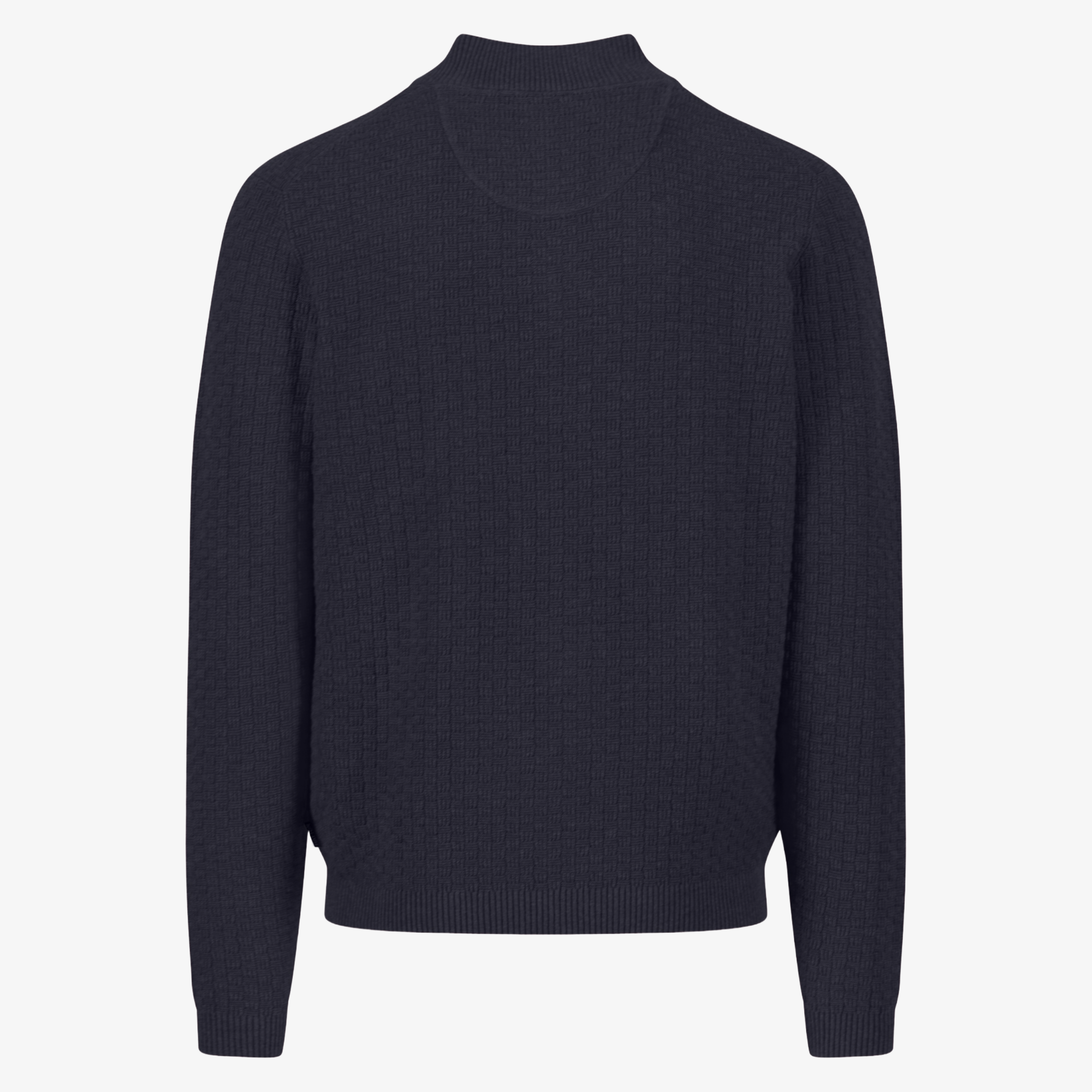 Fynch-Hatton Textured Half Zip Knitted Jumper - Navy