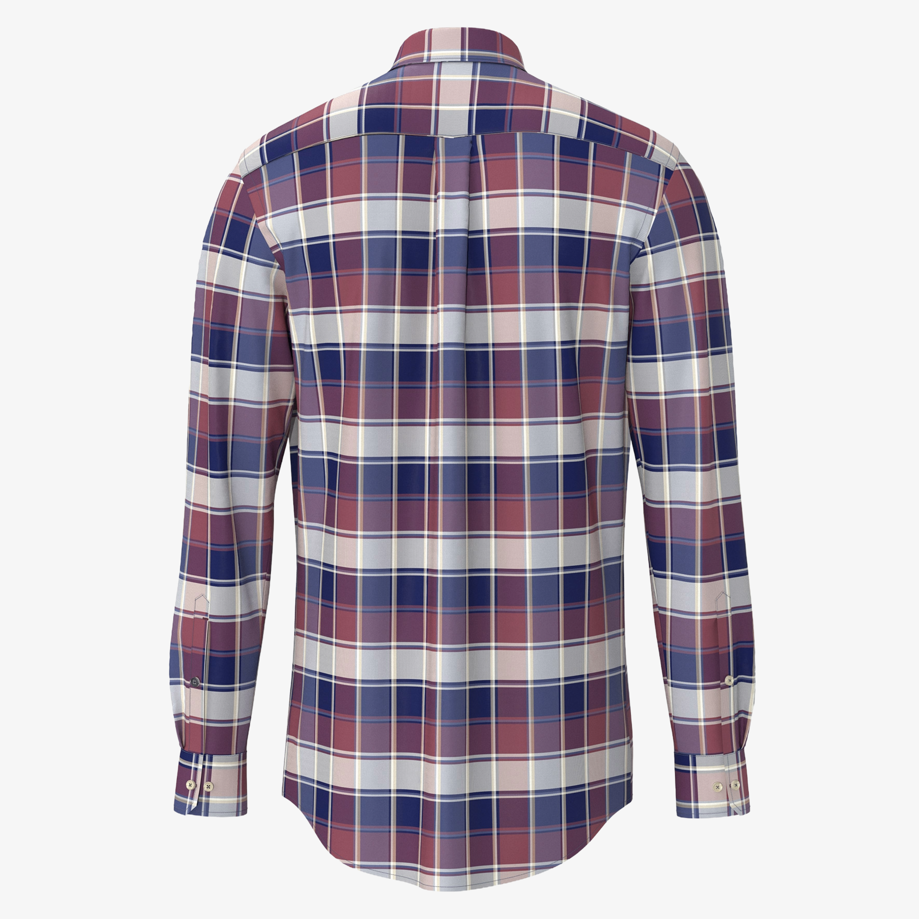 Fynch-Hatton Washed Oxford Check Shirt - Berry
