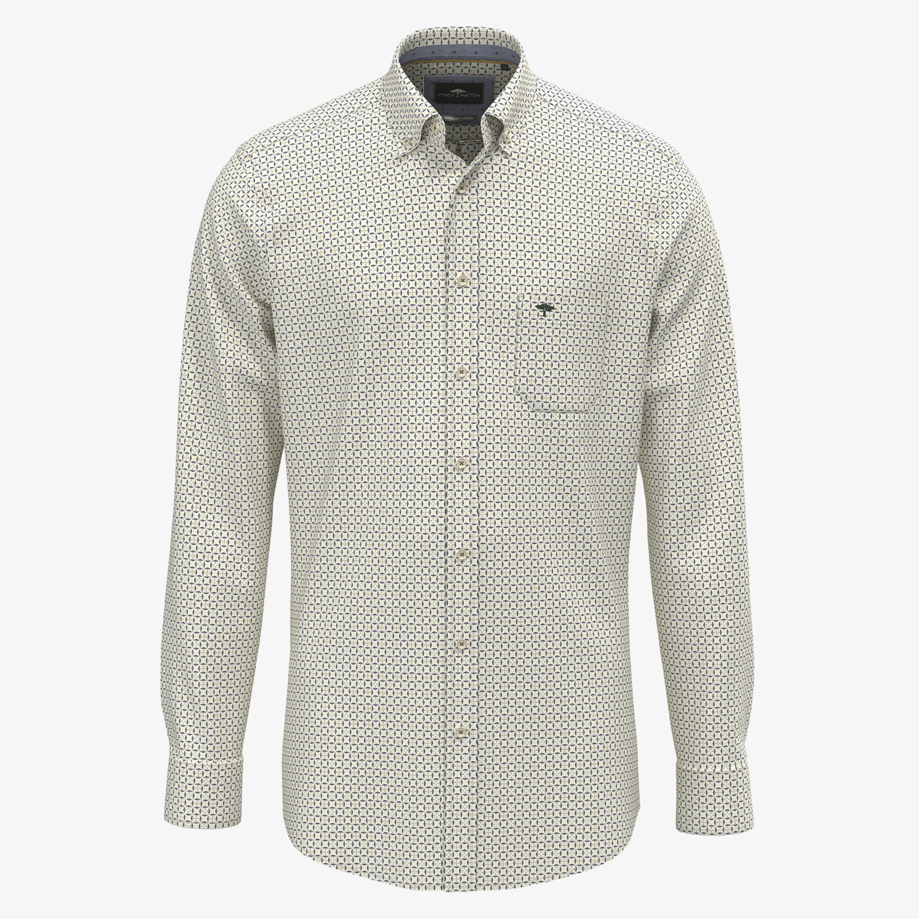 Fynch-Hatton Small Print Shirt - Amber