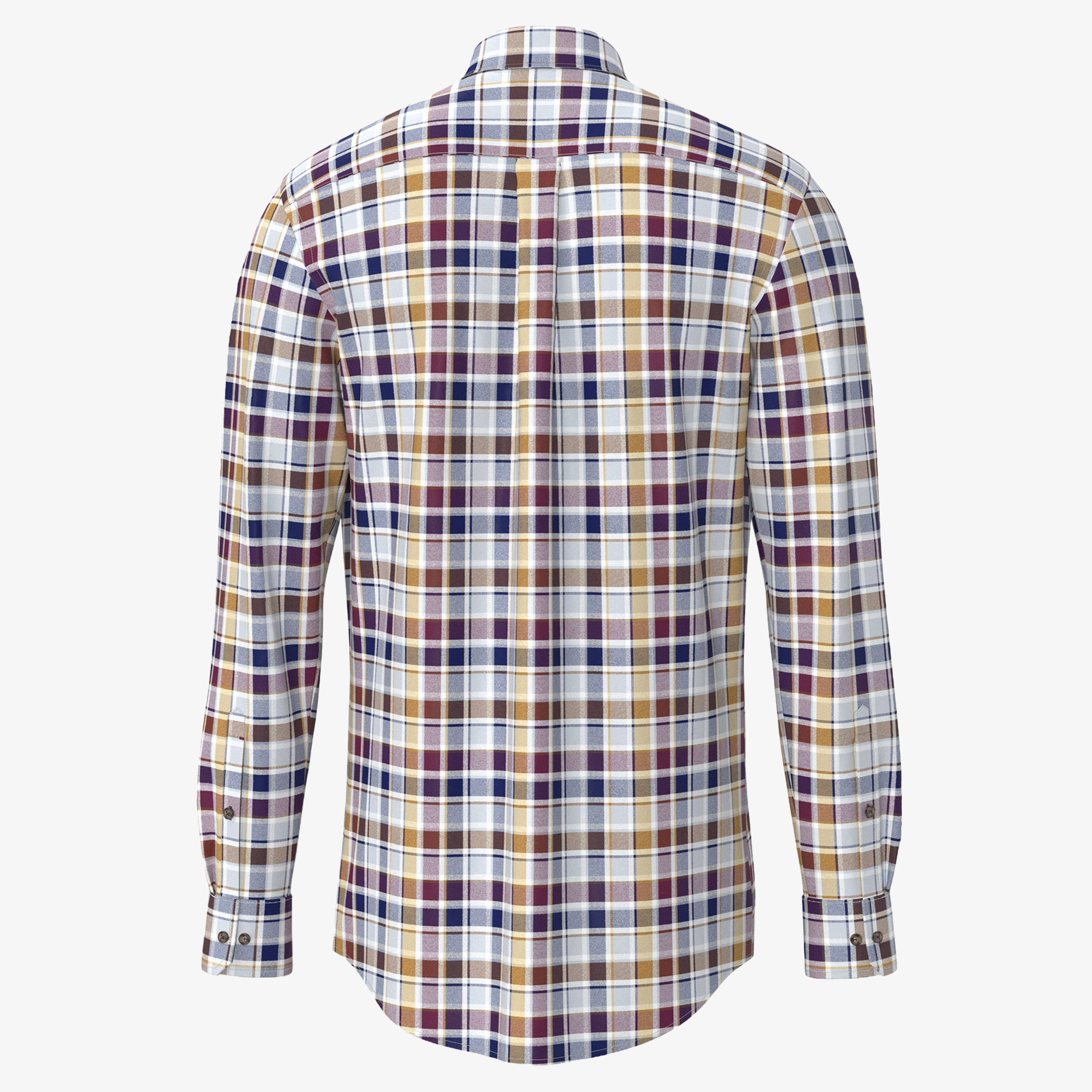Fynch-Hatton Herringbone Check Shirt - Deep Merlot