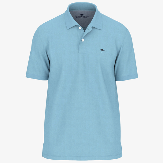 Fynch-Hatton Cotton Polo Shirt - Splashy Ocean