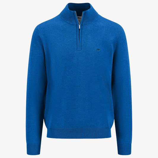 Fynch-Hatton Half Zip Jumper - Strong Blue