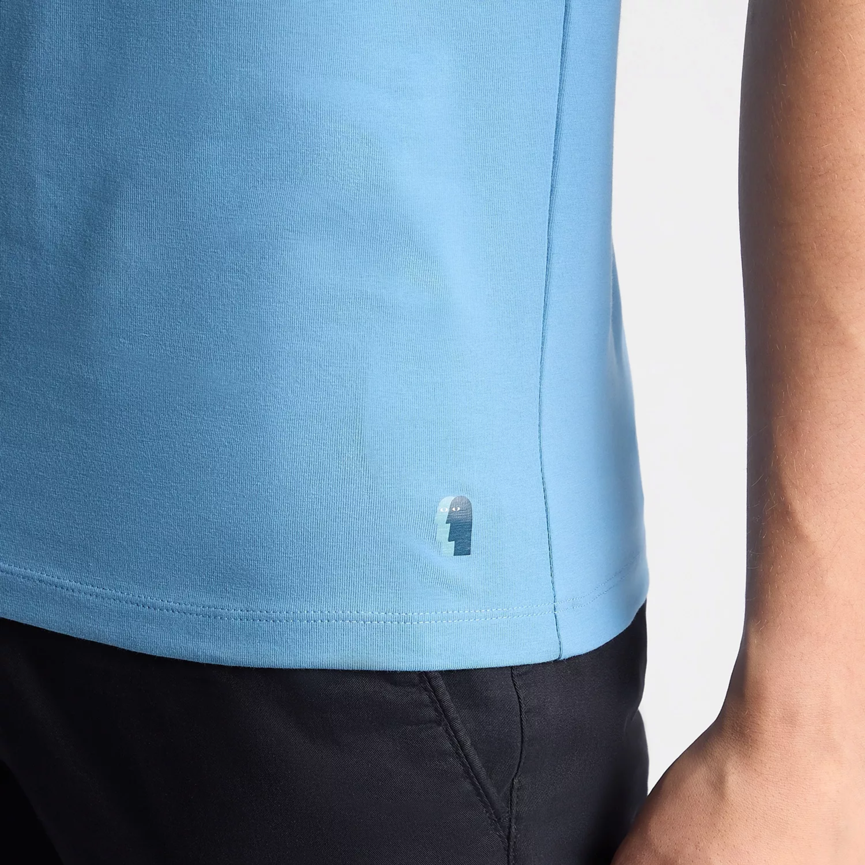 Remus Tapered Fit Cotton-Stretch T-Shirt - Mid Blue