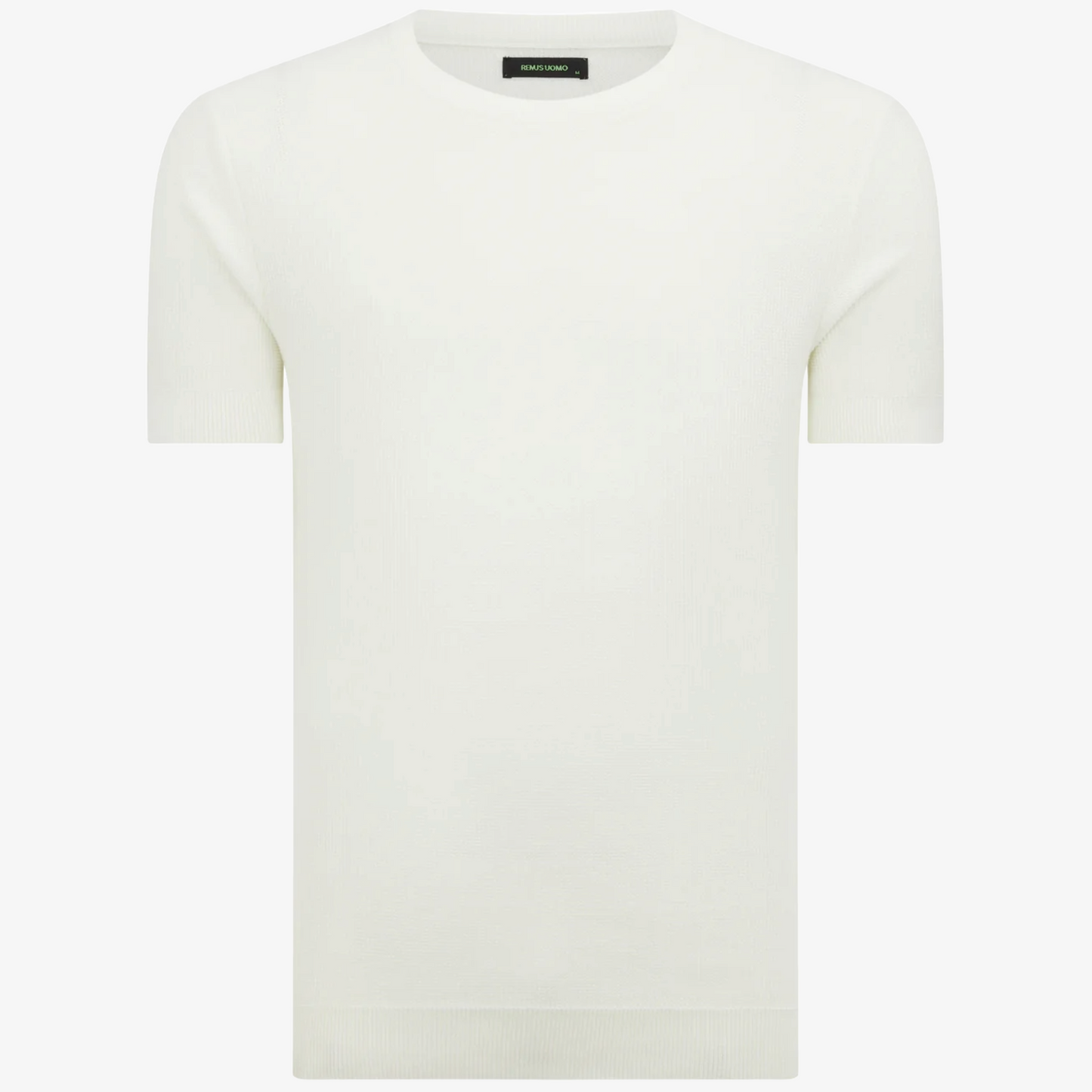 Remus Slim Fit Wafffle Knitted Tee - White