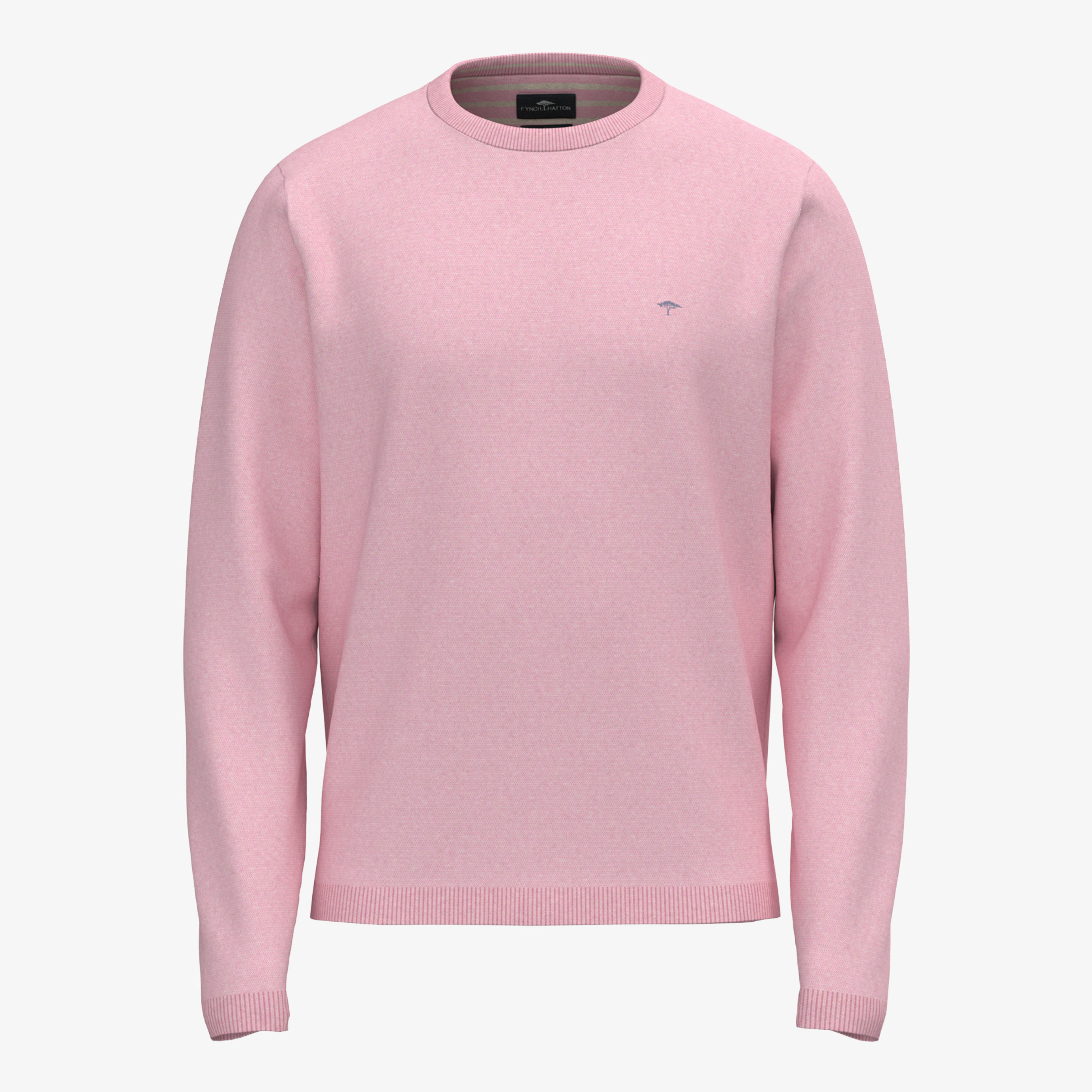 Fynch-Hatton Air Cotton Crew Neck Knitted Jumper - Magnolia