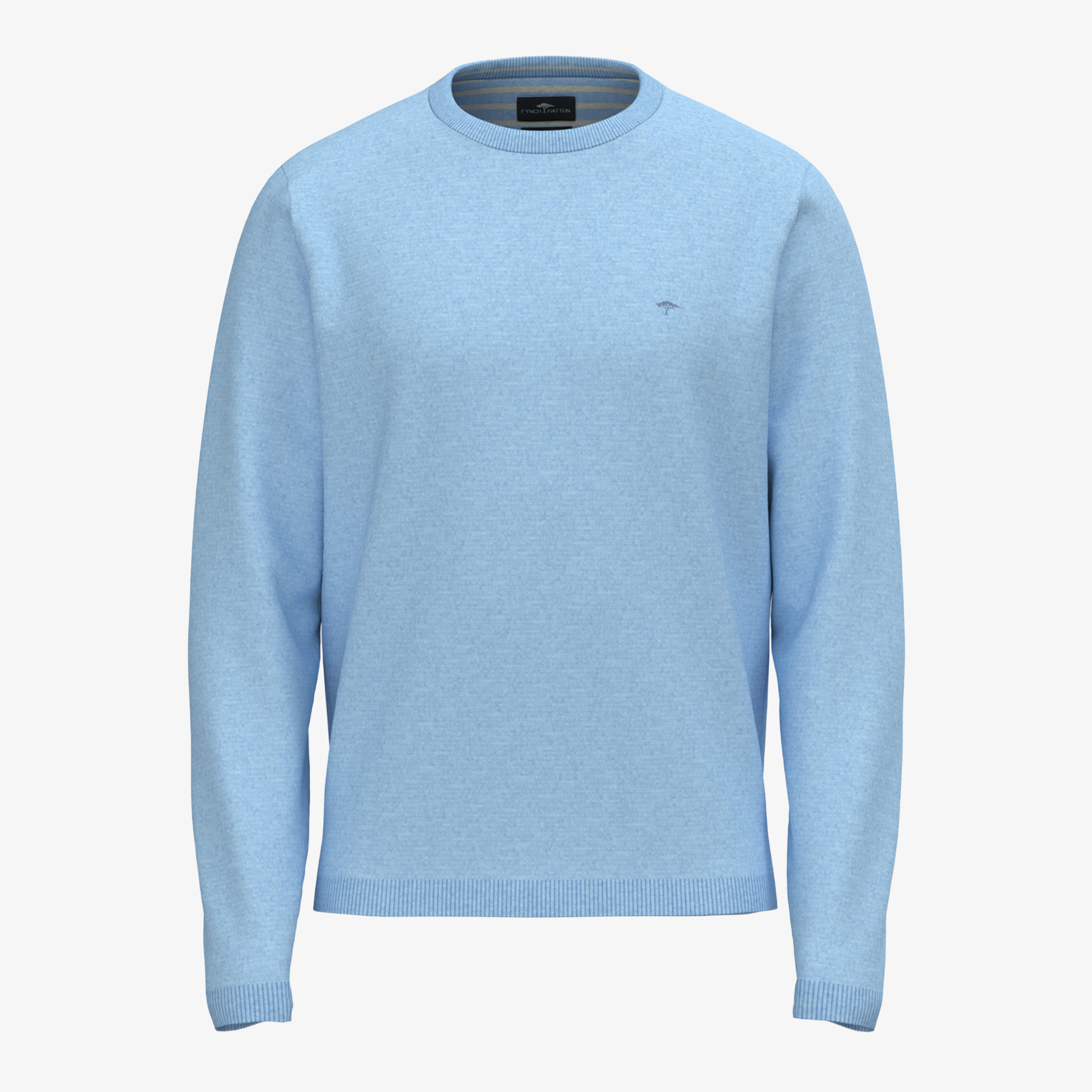 Fynch-Hatton Air Cotton Crew Neck Knitted Jumper - New Breeze