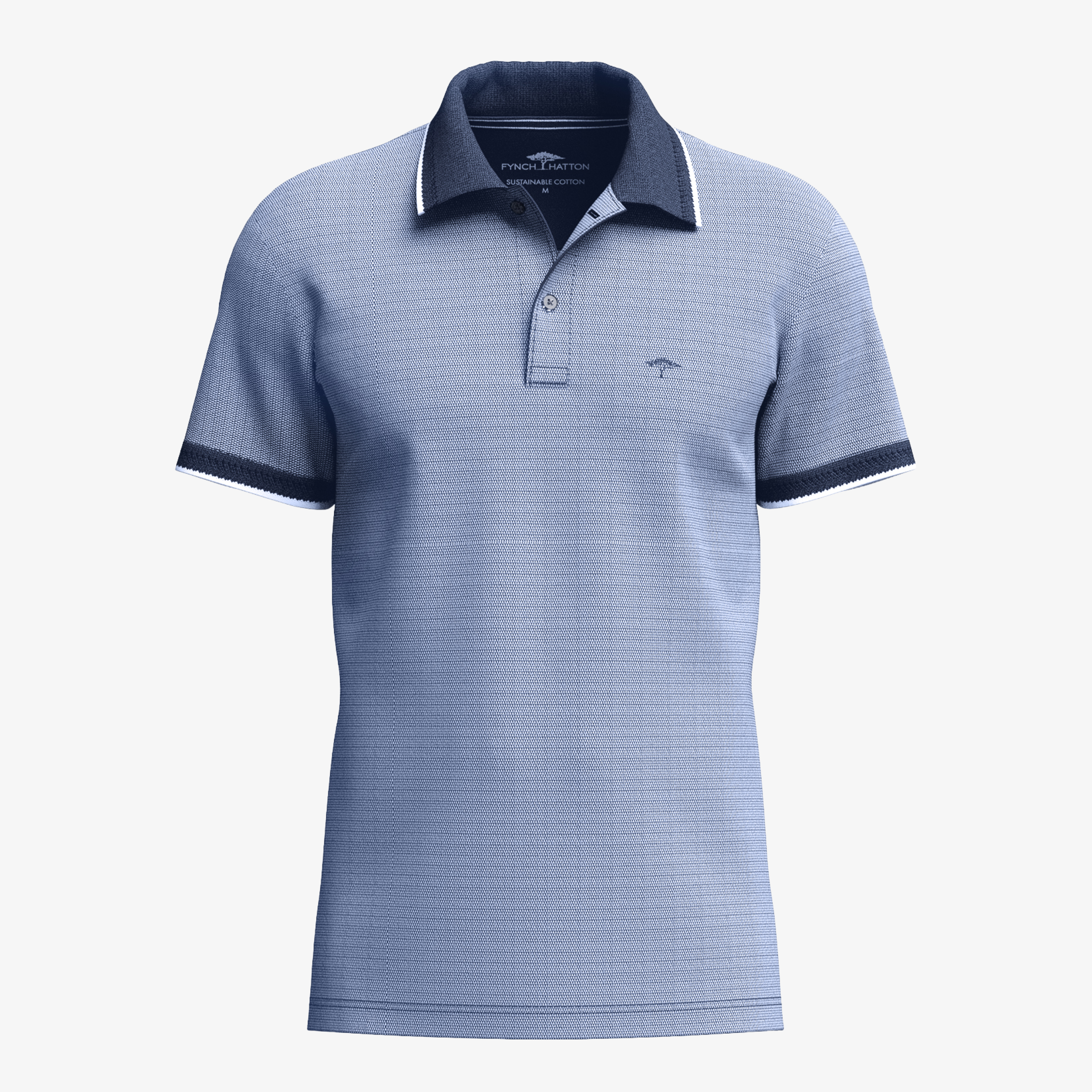 Fynch-Hatton 2 Tone Pique Polo - New Breeze
