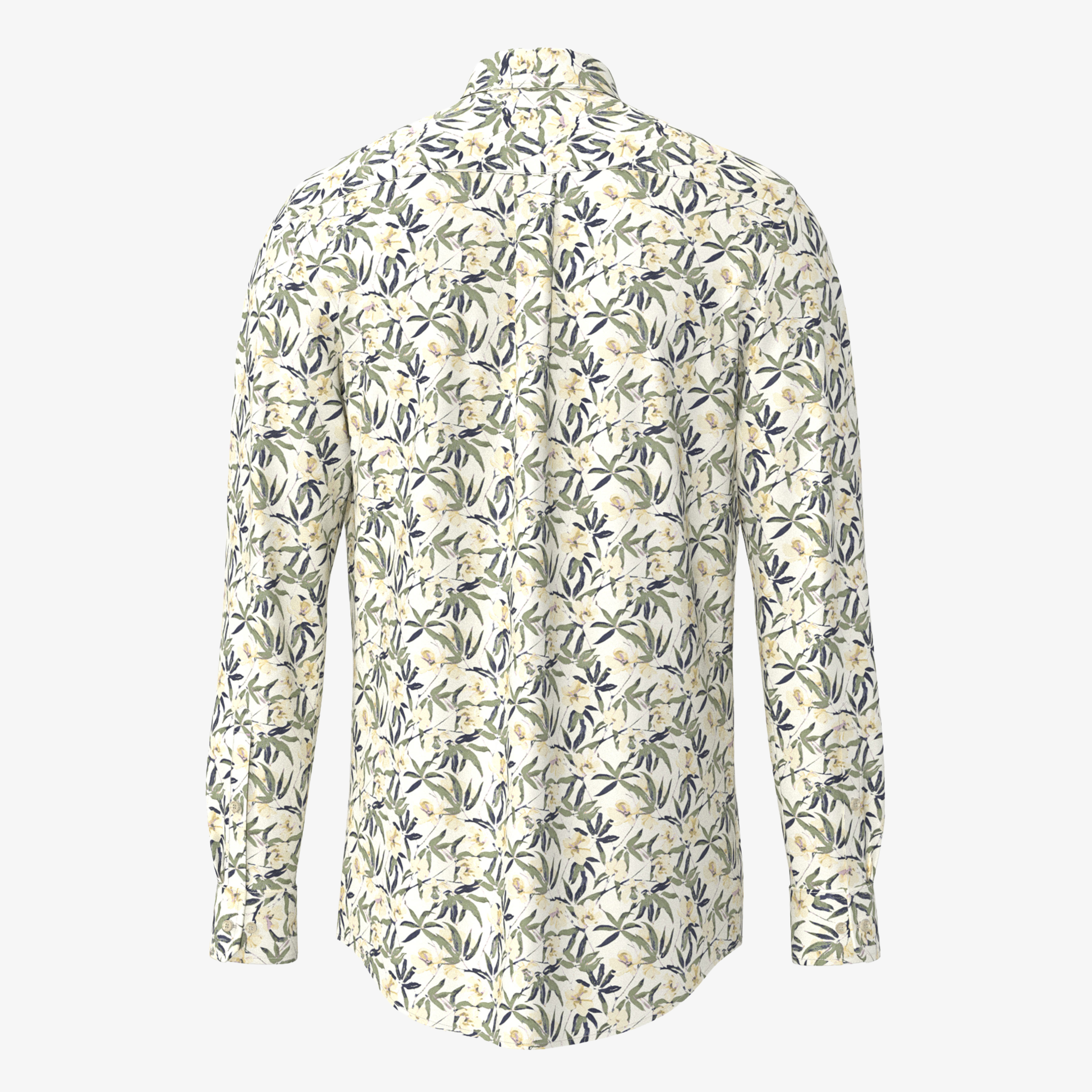 Fynch-Hatton Flower Print Shirt - Pale Yellow