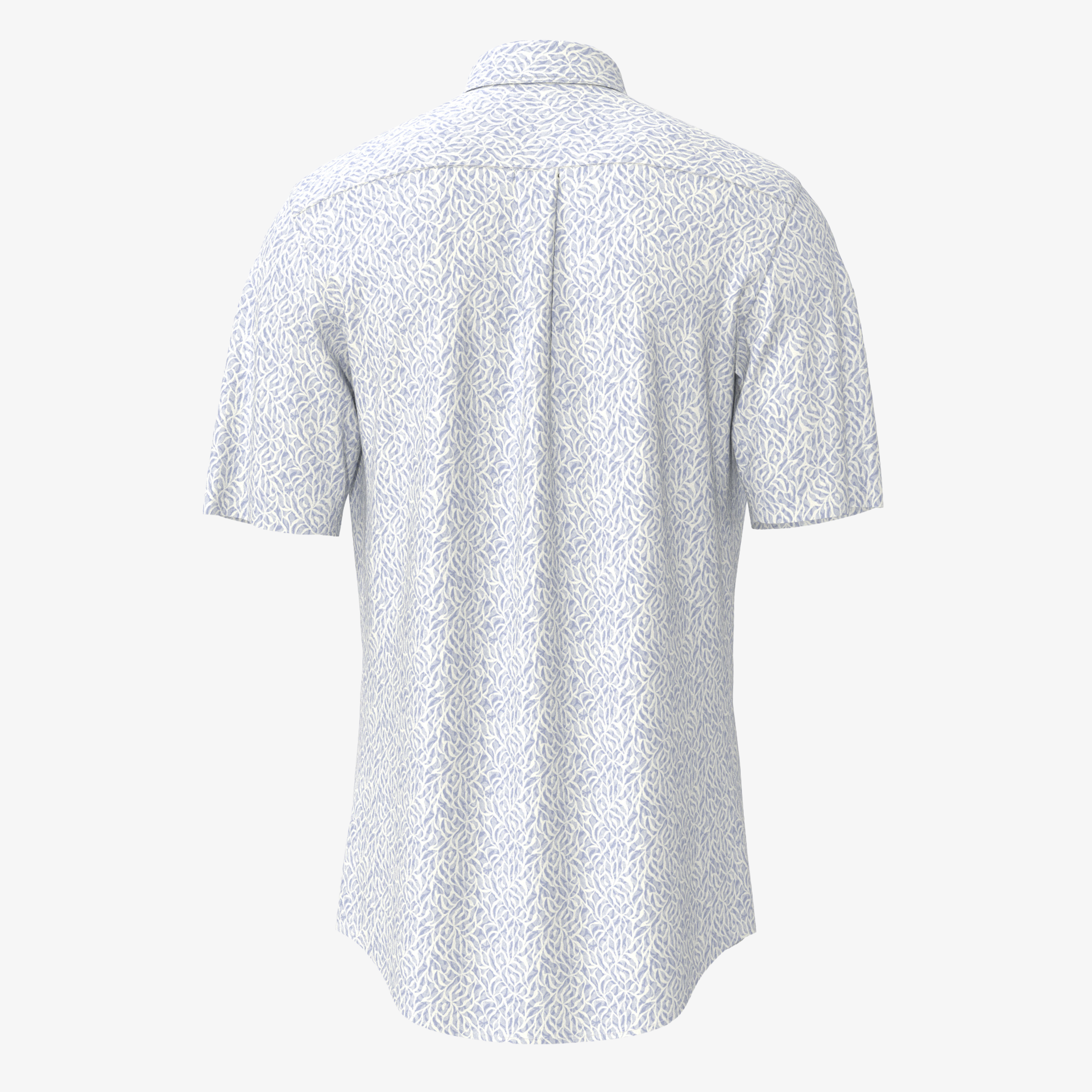 Fynch-Hatton Cotton Summer Slub Print Shirt - New Breeze