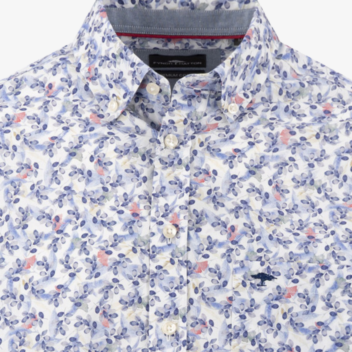 Fynch-Hatton Premium Flower Print Shirt - Blue