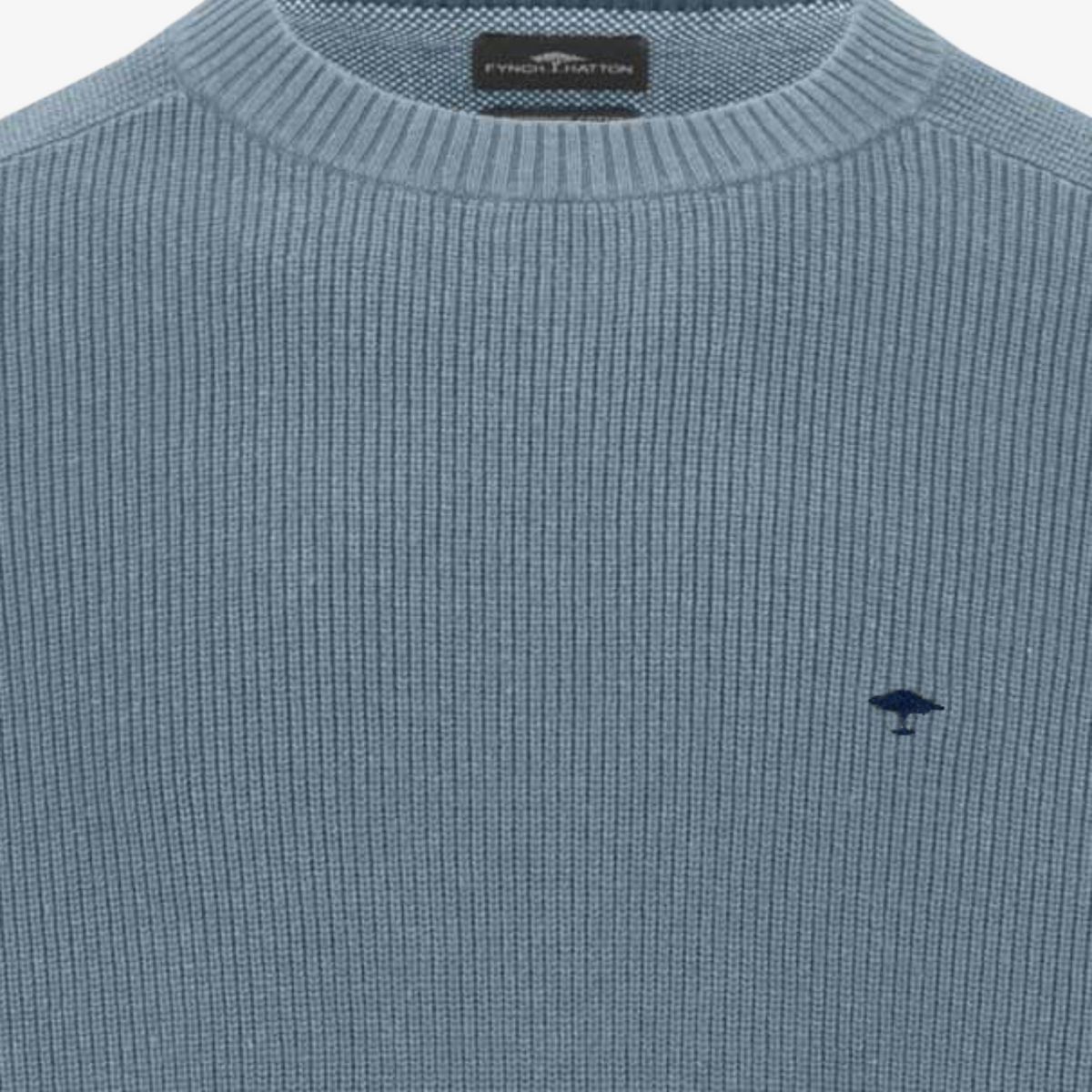 Fynch-Hatton Crew Neck Structure Jumper - Blue