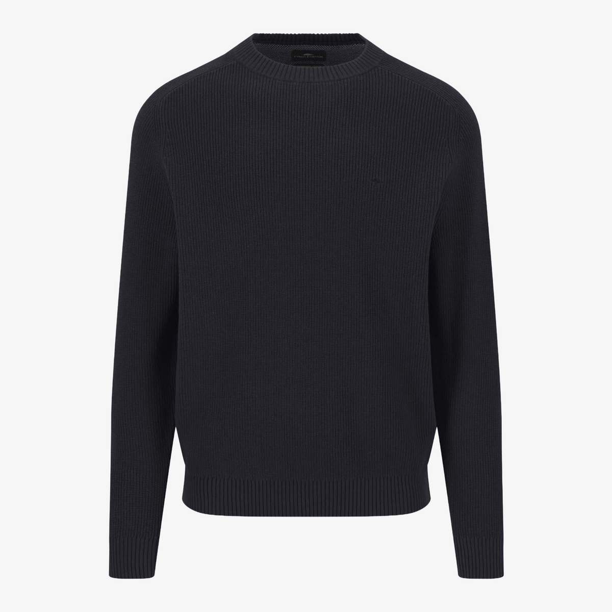 Fynch-Hatton Crew Neck Structure Jumper - Navy