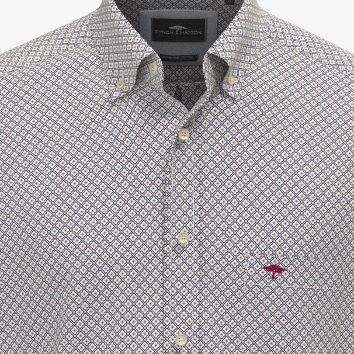 Fynch-Hatton Geometric Print Shirt - Blue