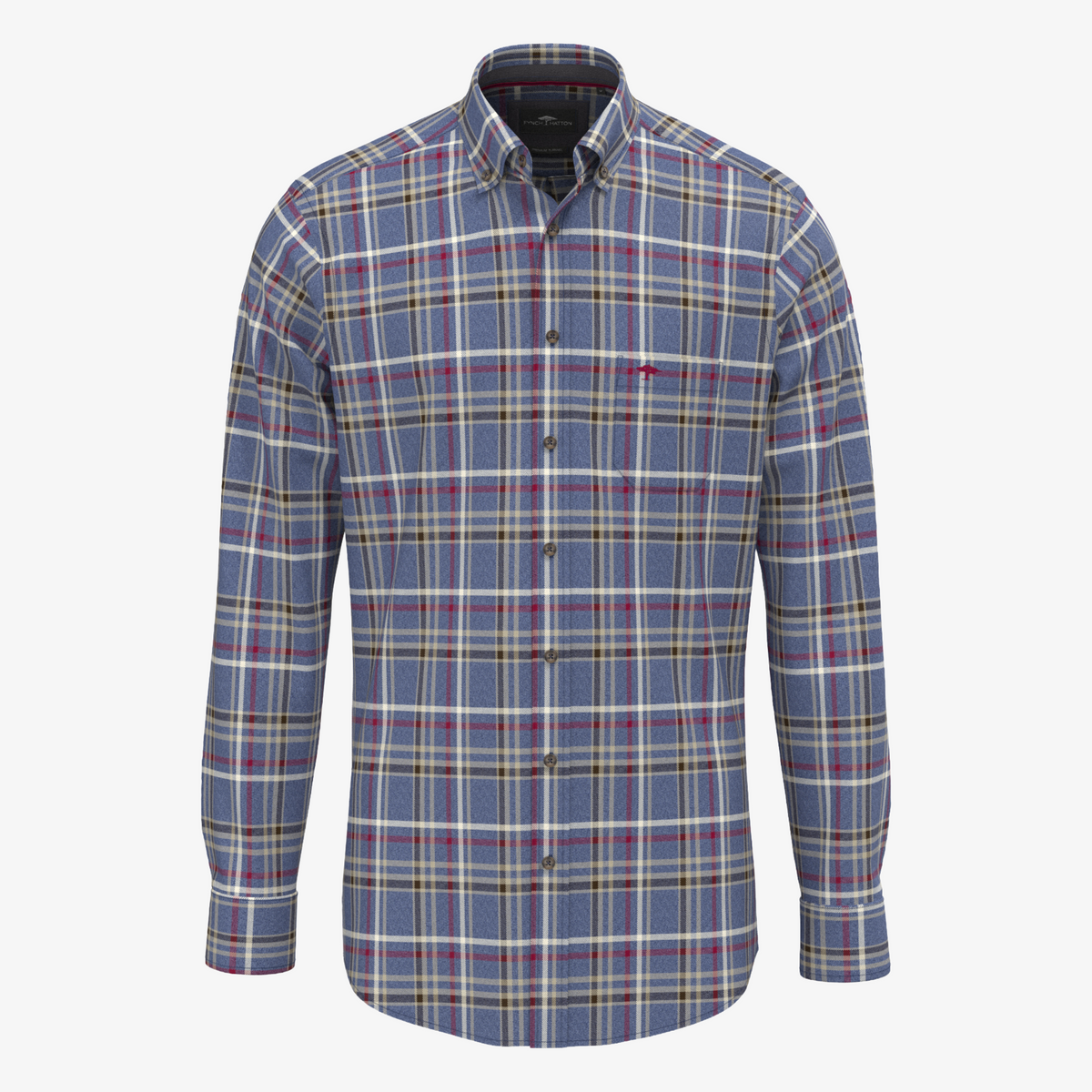 Fynch-Hatton Melange Check Shirt - Blue